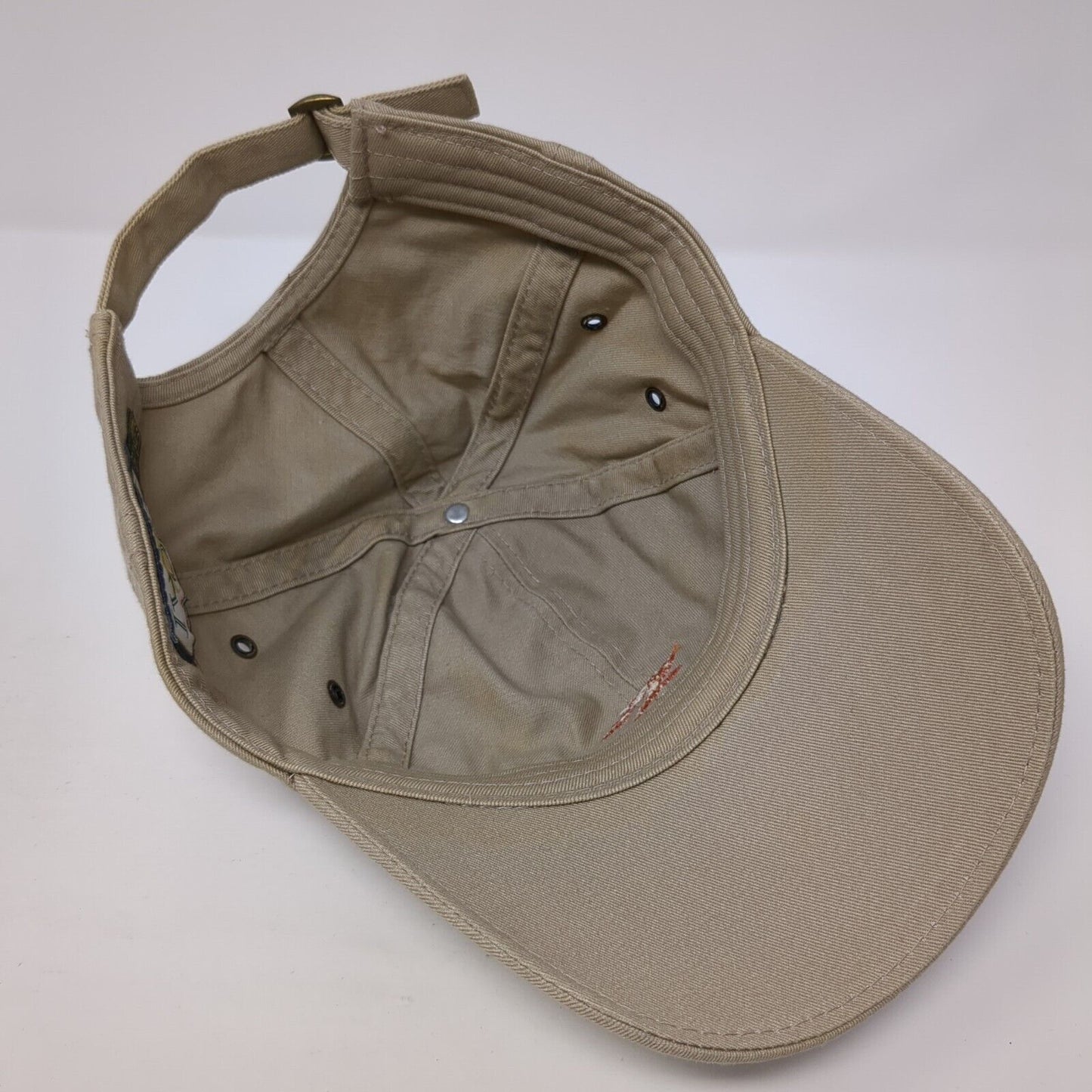 Salishan Slideback Hat Tan One Size Adjustable Embroidered 6 Panel Ivory