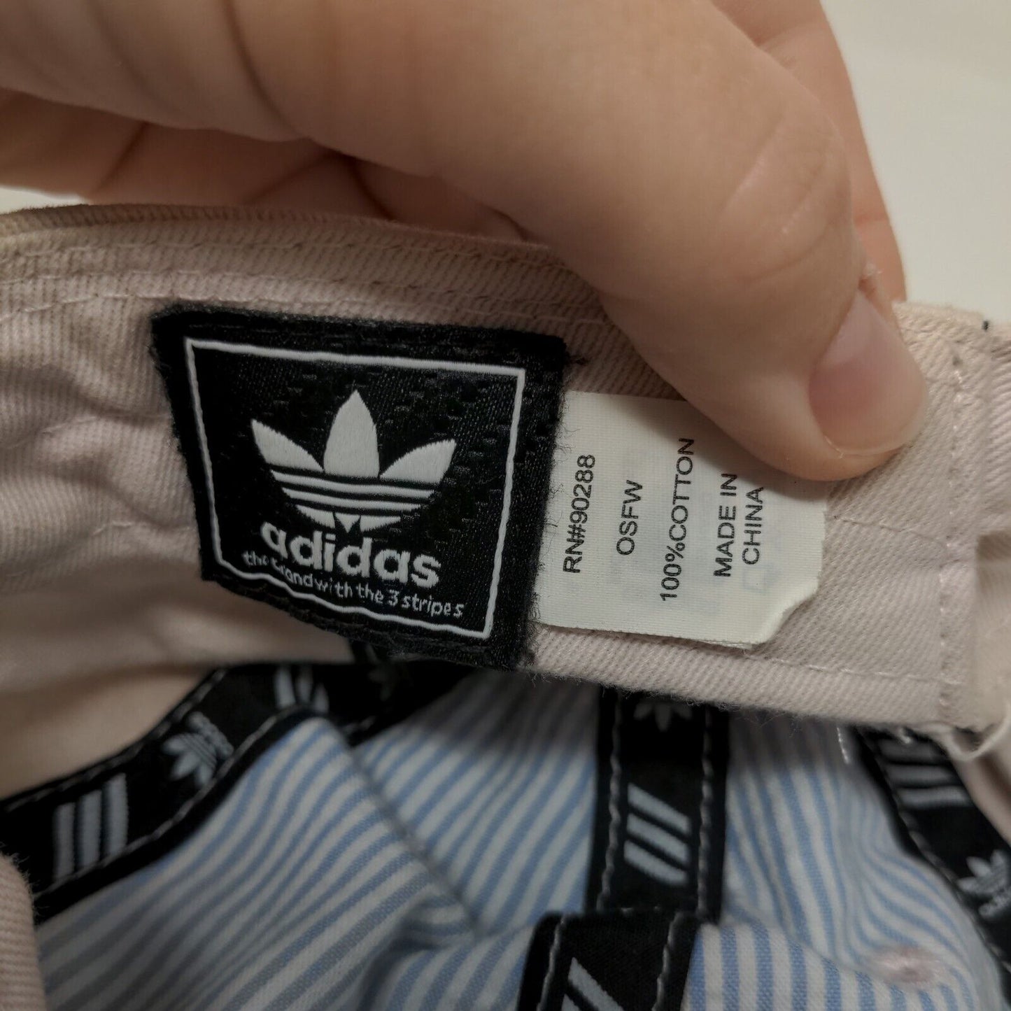 Adidas Women's Slideback Hat Pinkish-Cream OSFW Embroidered Trefoil 6 Panel