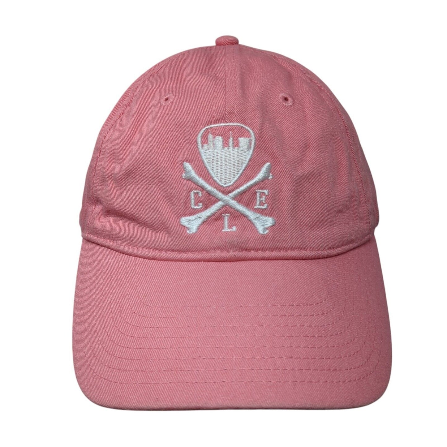 Cleveland Slideback Hat Pink One Size Adjustable Embroidered 6 Panel Cotton