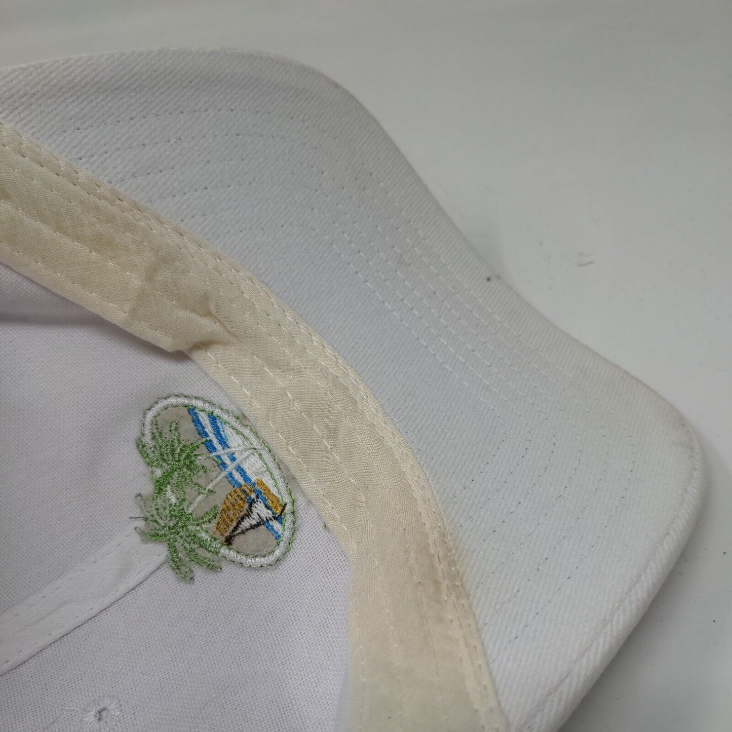 Curacao Island Strapback Hat White One Size Embroidered Adjustable