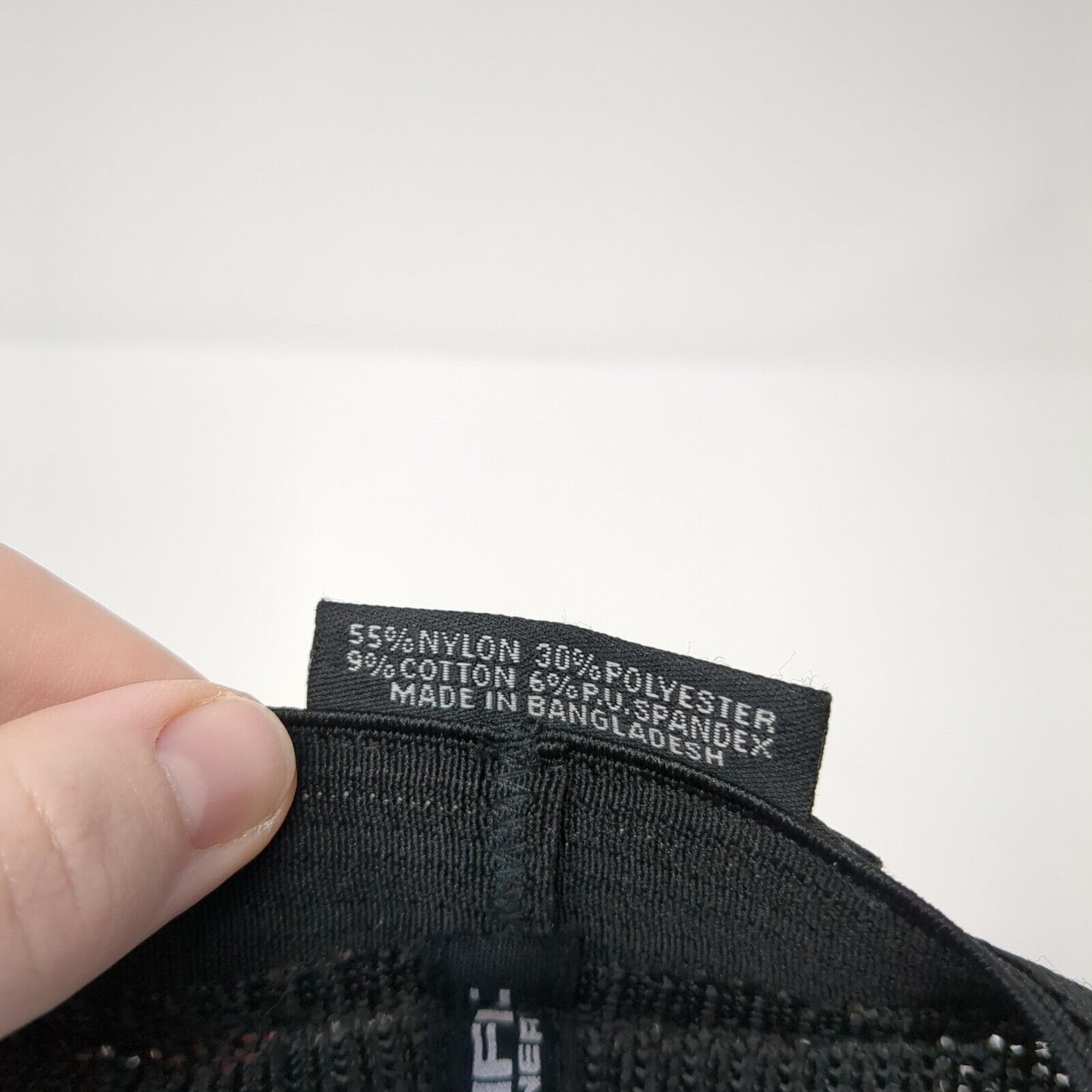 Old English K Fitted Trucker Hat Black 7 3/8-8 Mesh Back Pacific Headwear