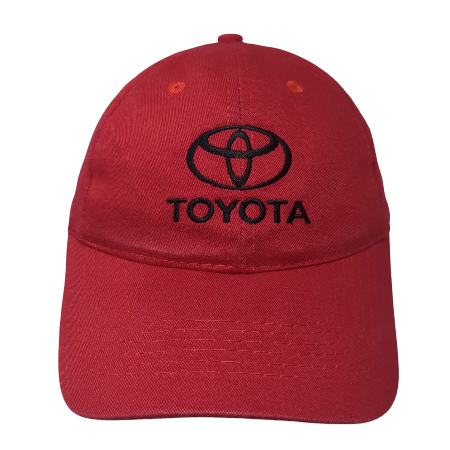 Toyota Strapback Baseball Cap Red One Size Adjustable Embroidered 6 Panel AMC