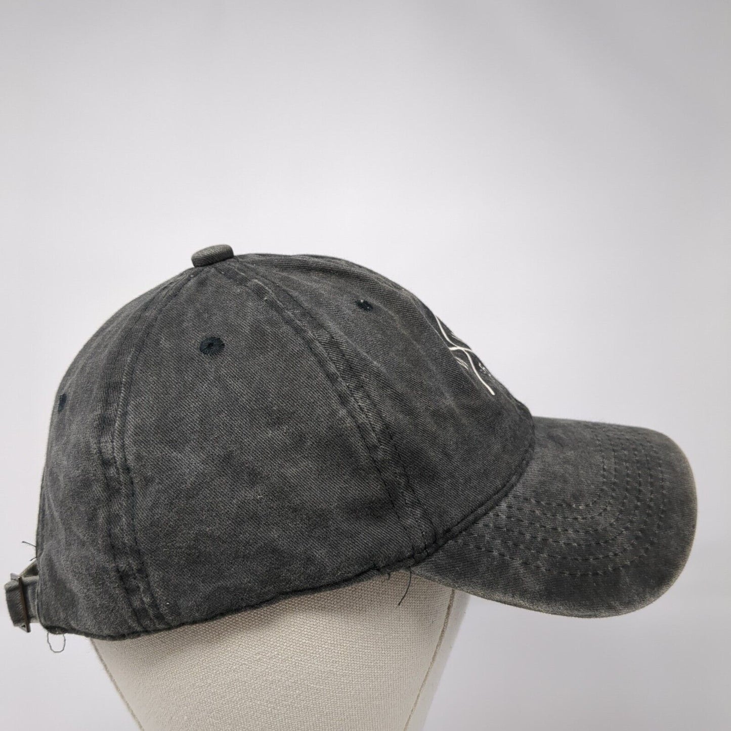 WDW5 Slideback Hat Gray One Size Adjustable Solid 6 Panel Vent Holes