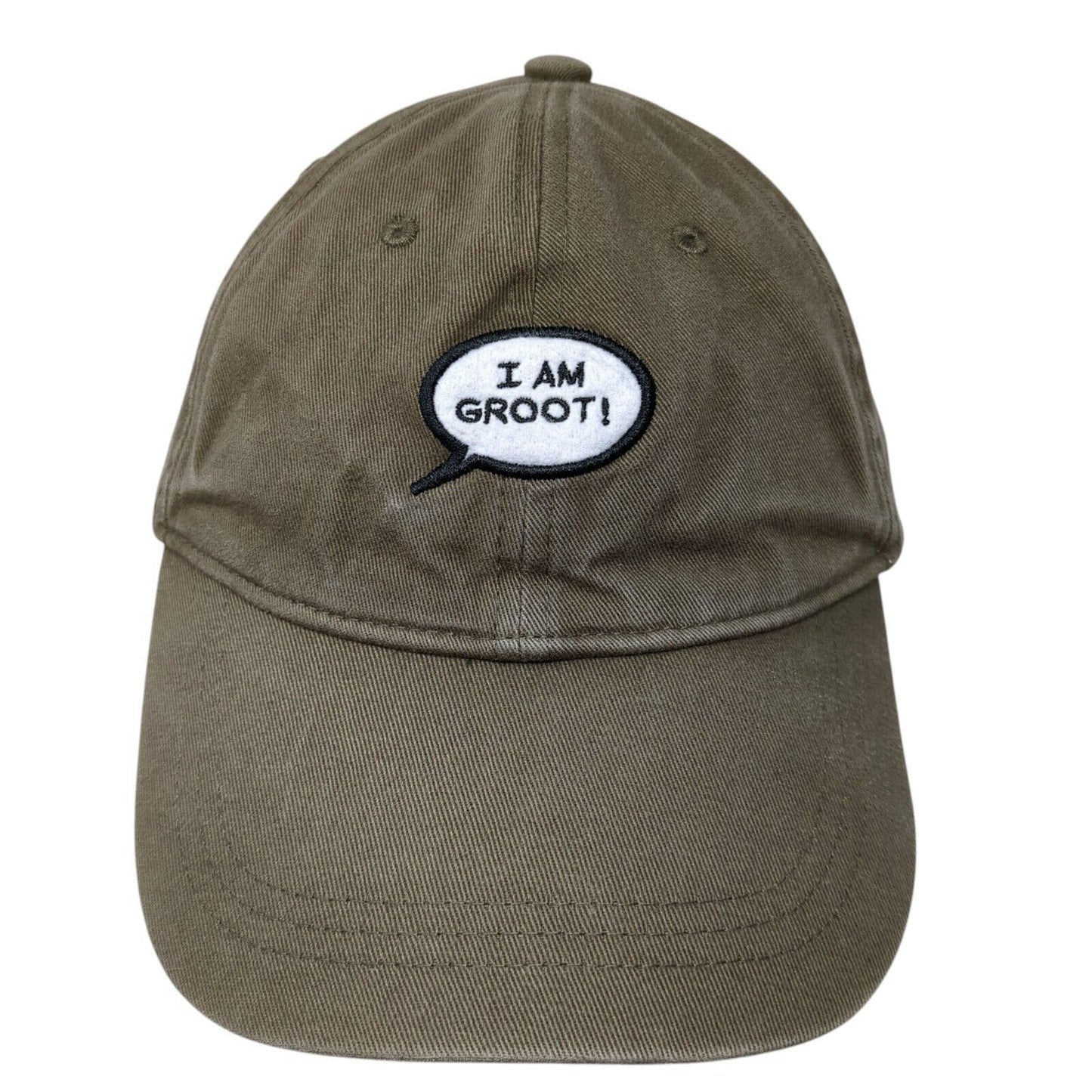 I Am Groot! Slideback Hat Brown One Size Adjustable Embroidered 6 Panel Marvel