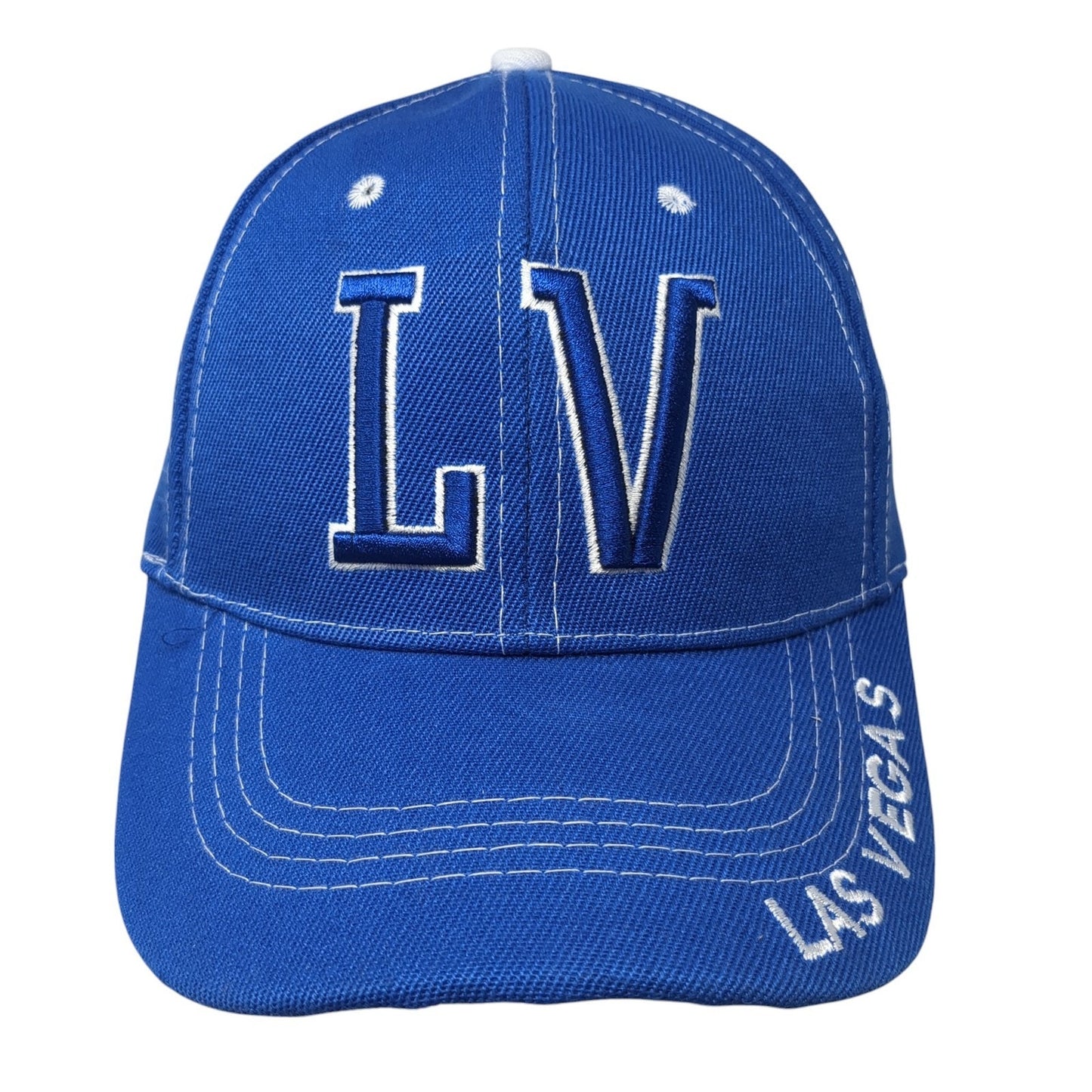 LV Las Vegas Strapback Baseball Cap Blue OS Adjustable Embroidered 6 Panel