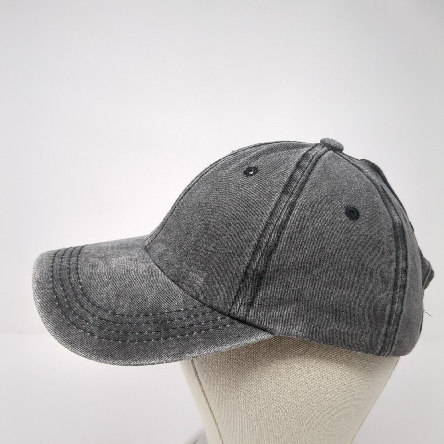 Unbranded Ponyback Slideback Hat Gray One Size Adjustable 6 Panel Blank Cotton