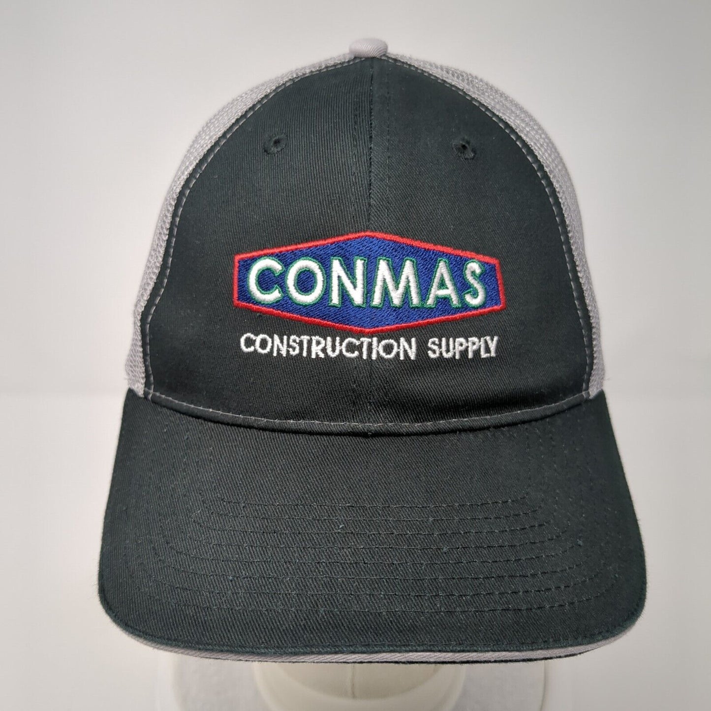 Conmas Construction Supply Strapback Trucker Hat Black One Size Mesh Back