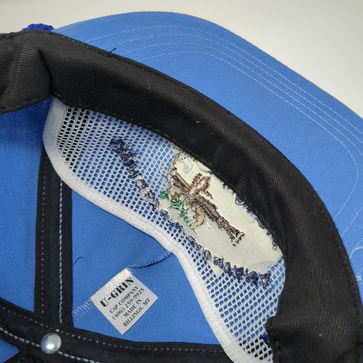 U-GRIN 5 Panel Blue One Size Hat Livingston Montana Other Windy City Rope Strap