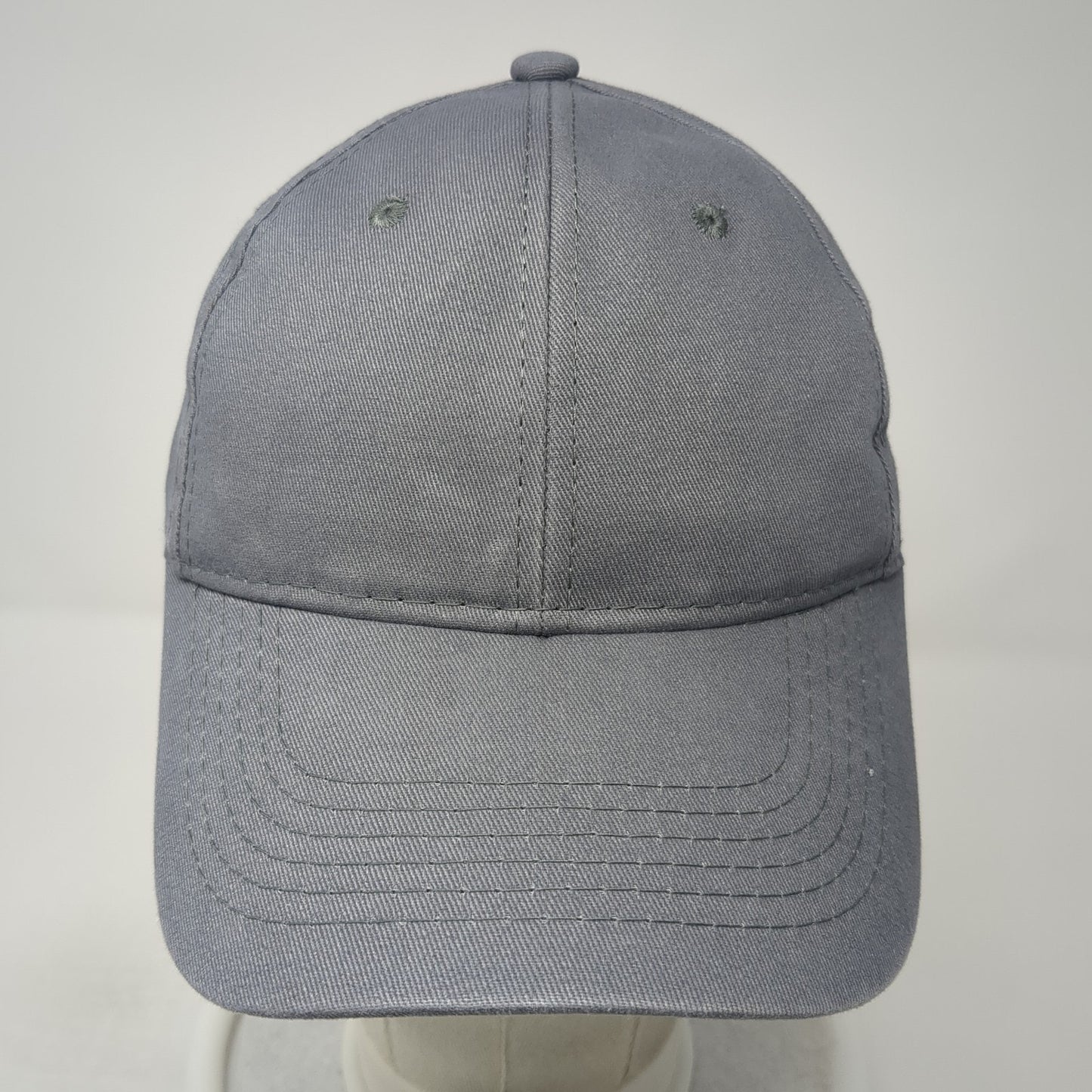 George Strapback Hat Gray One Size Adjustable 6 Panel Solid Blank