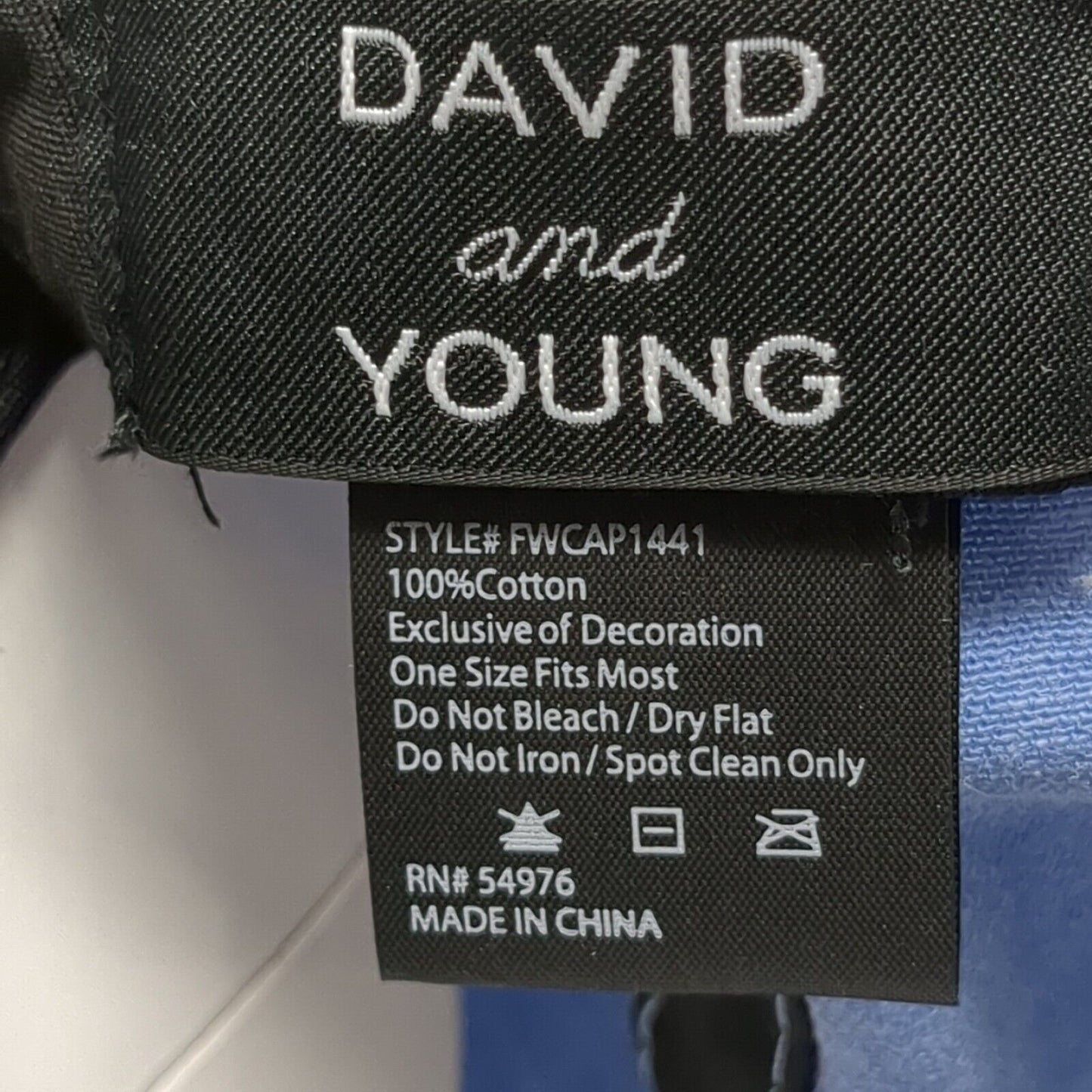 Crescent Moon Slideback Hat Blue One Size Adjustable David And Young