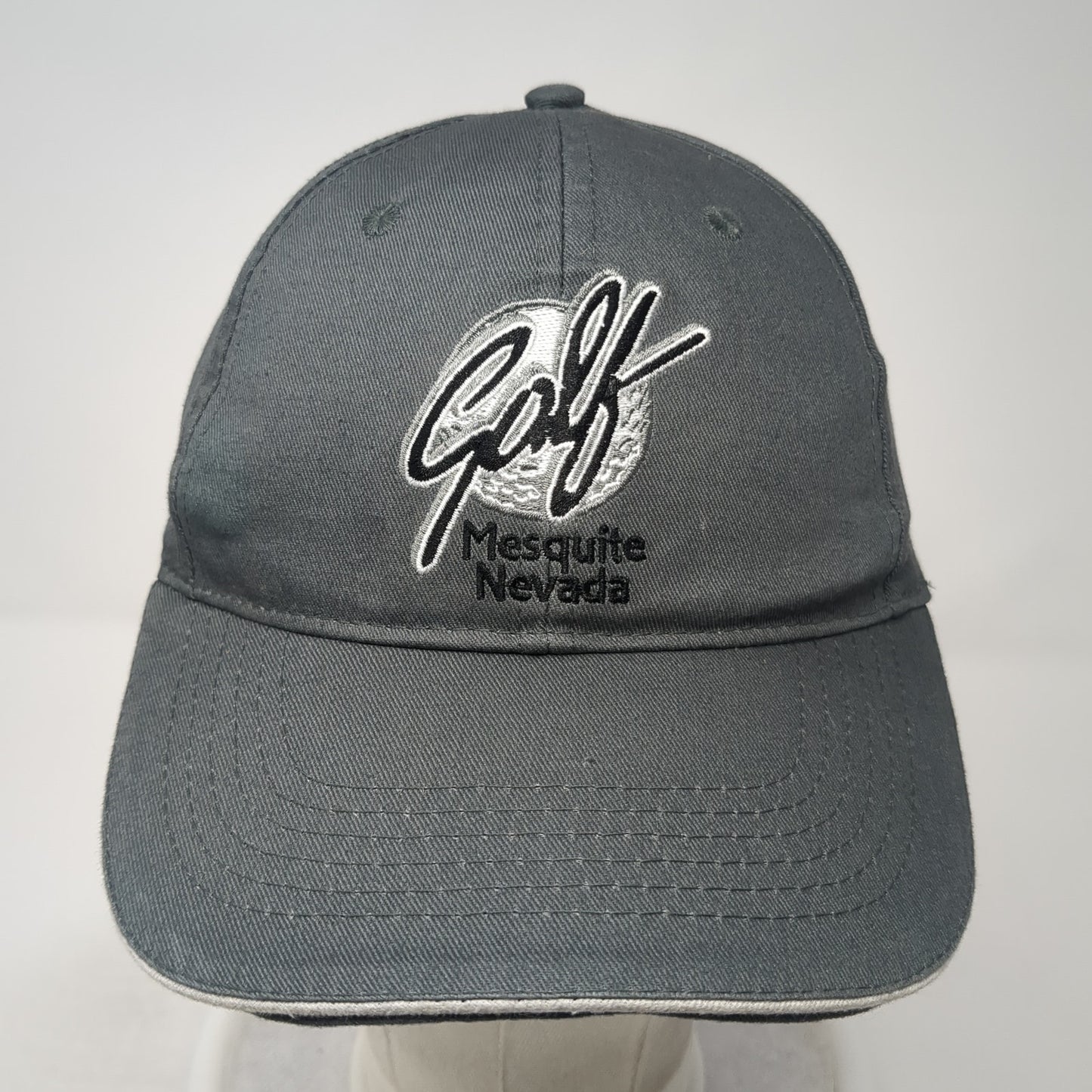 Golf Mesquite Nevada Strapback Baseball Cap Gray One Size Adjustable Embroidered