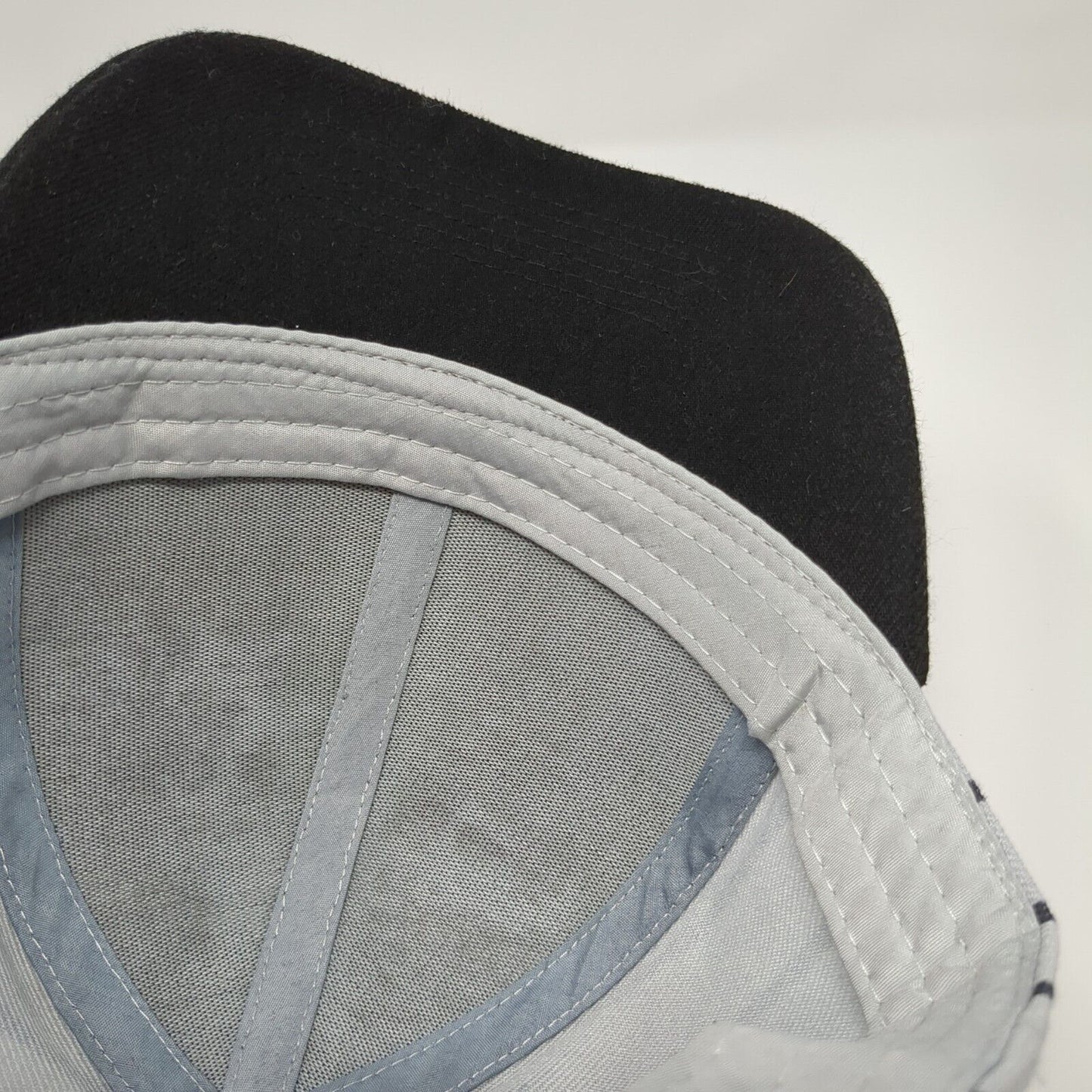 Unbranded Slideback Hat Gray One Size Adjustable Striped 6 Panel Blank