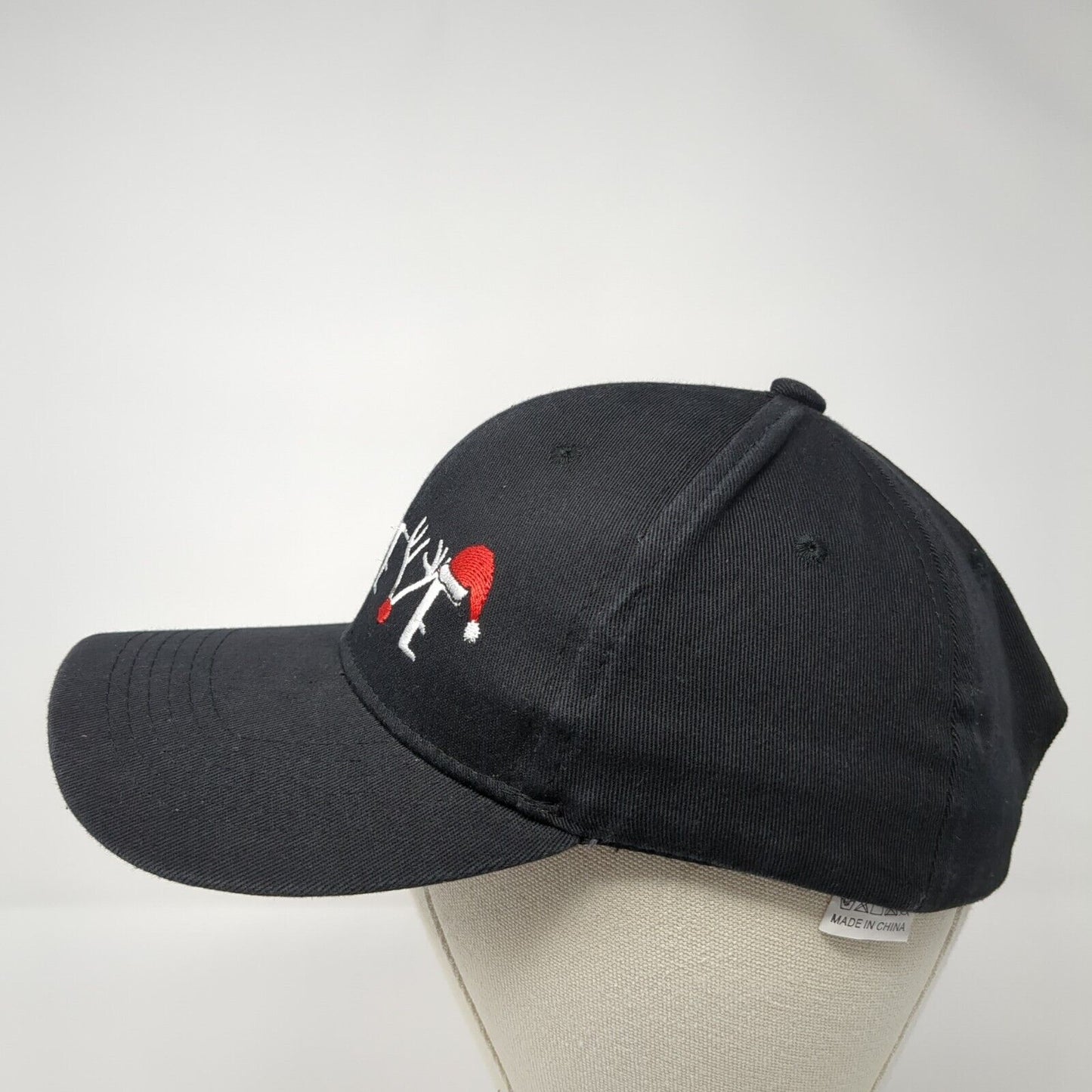 Believe Christmas Tree Holiday Slideback Hat Black OS Adjustable Embroidered