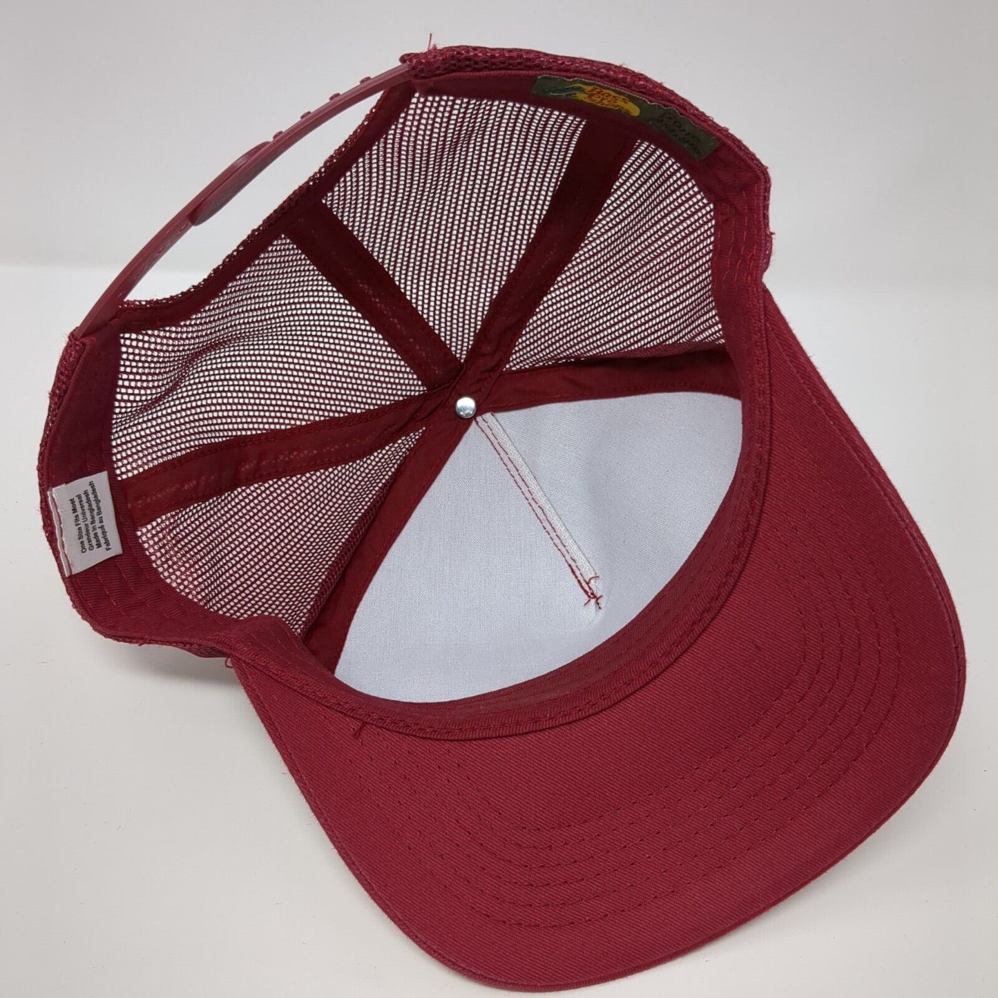 Bass Pro Shops Gone Fishing Snapback Trucker Hat Red OSFM Mesh Back