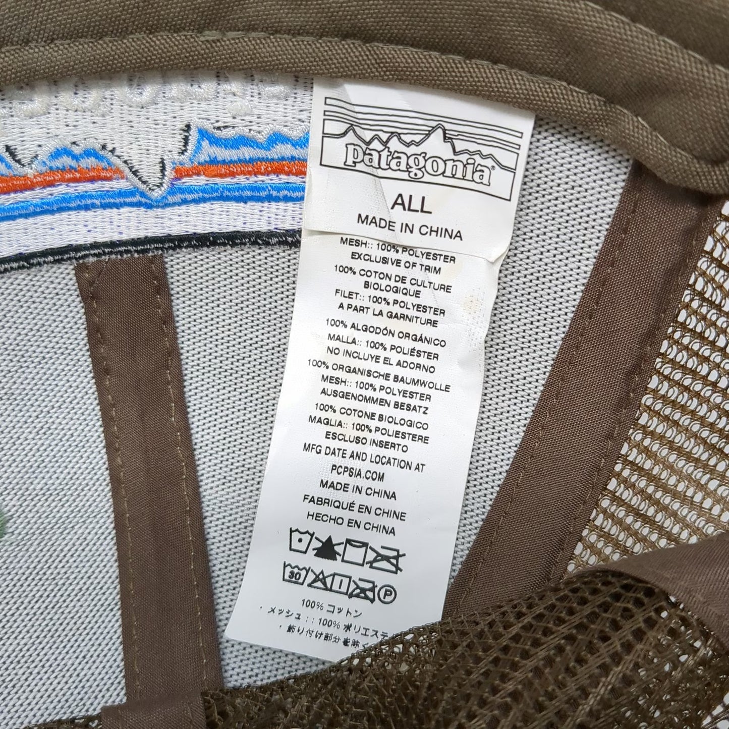 Patagonia Trucker Hat Green Gray One Size Mesh Snapback Fitz Roy Patch Cotton