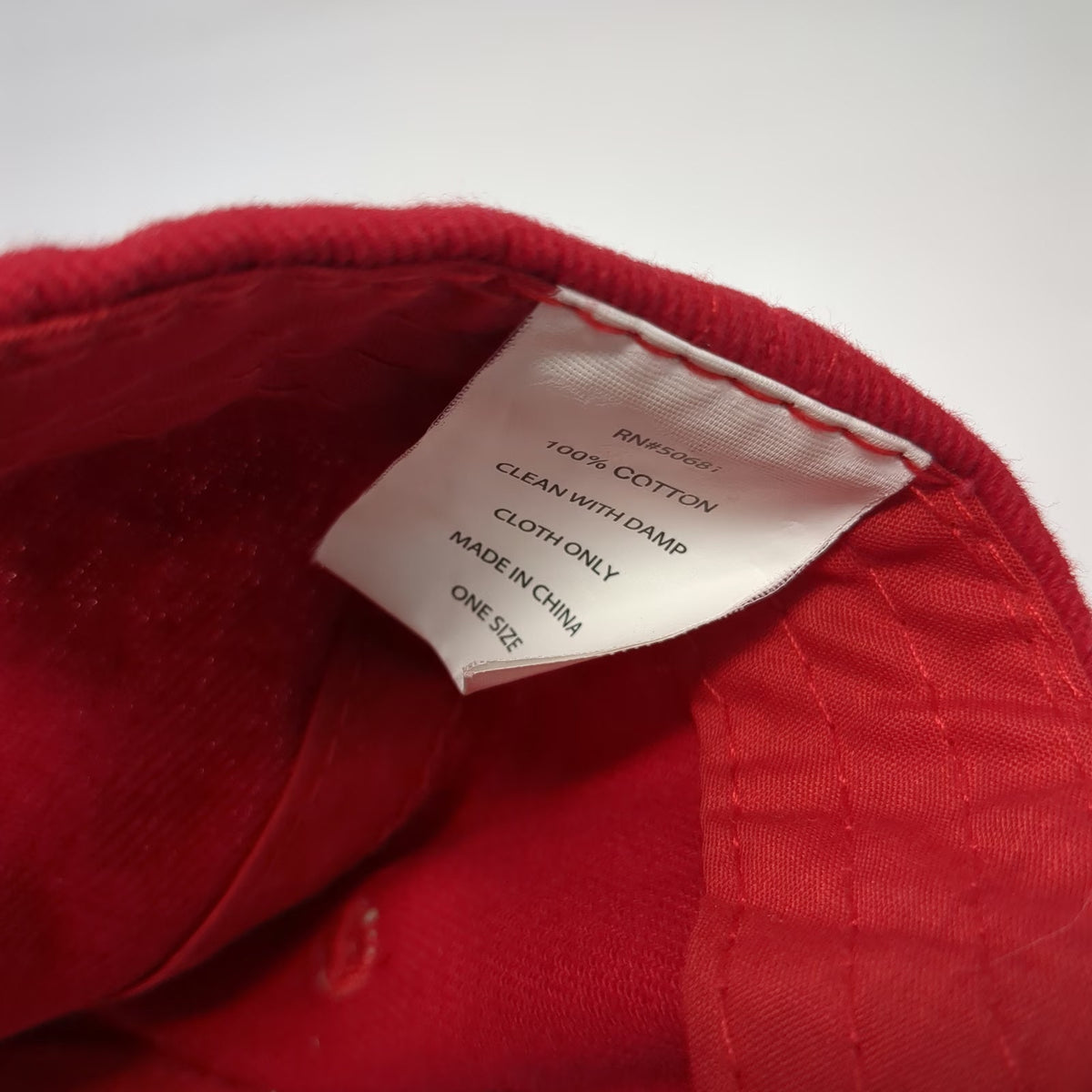 Five Guys Baseball Cap Red One Size Strapback Cotton Embroidered Logo Hat