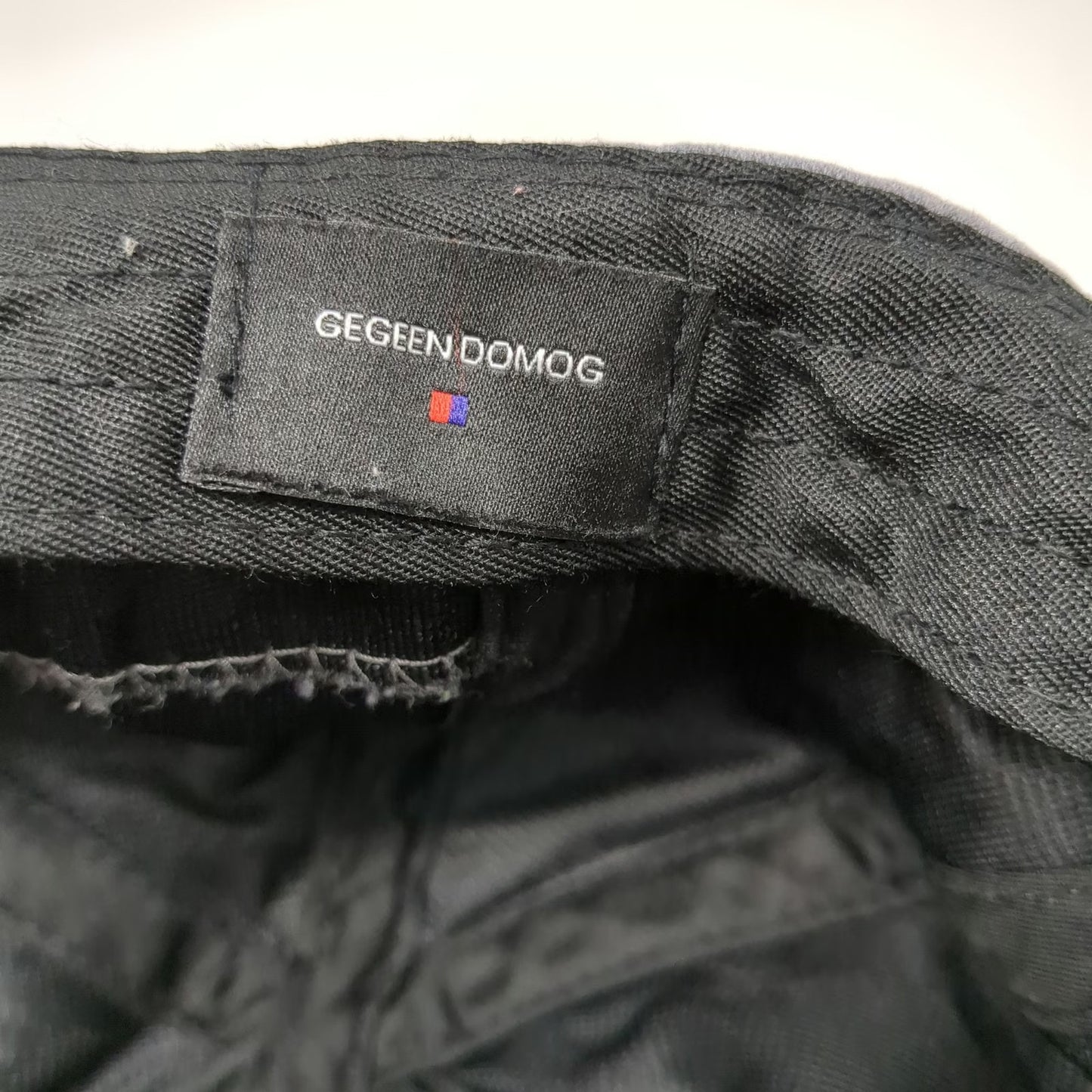 Gegeen Domog Baseball Cap Gray One Size Distressed Short Brim Toggle Strap Hat