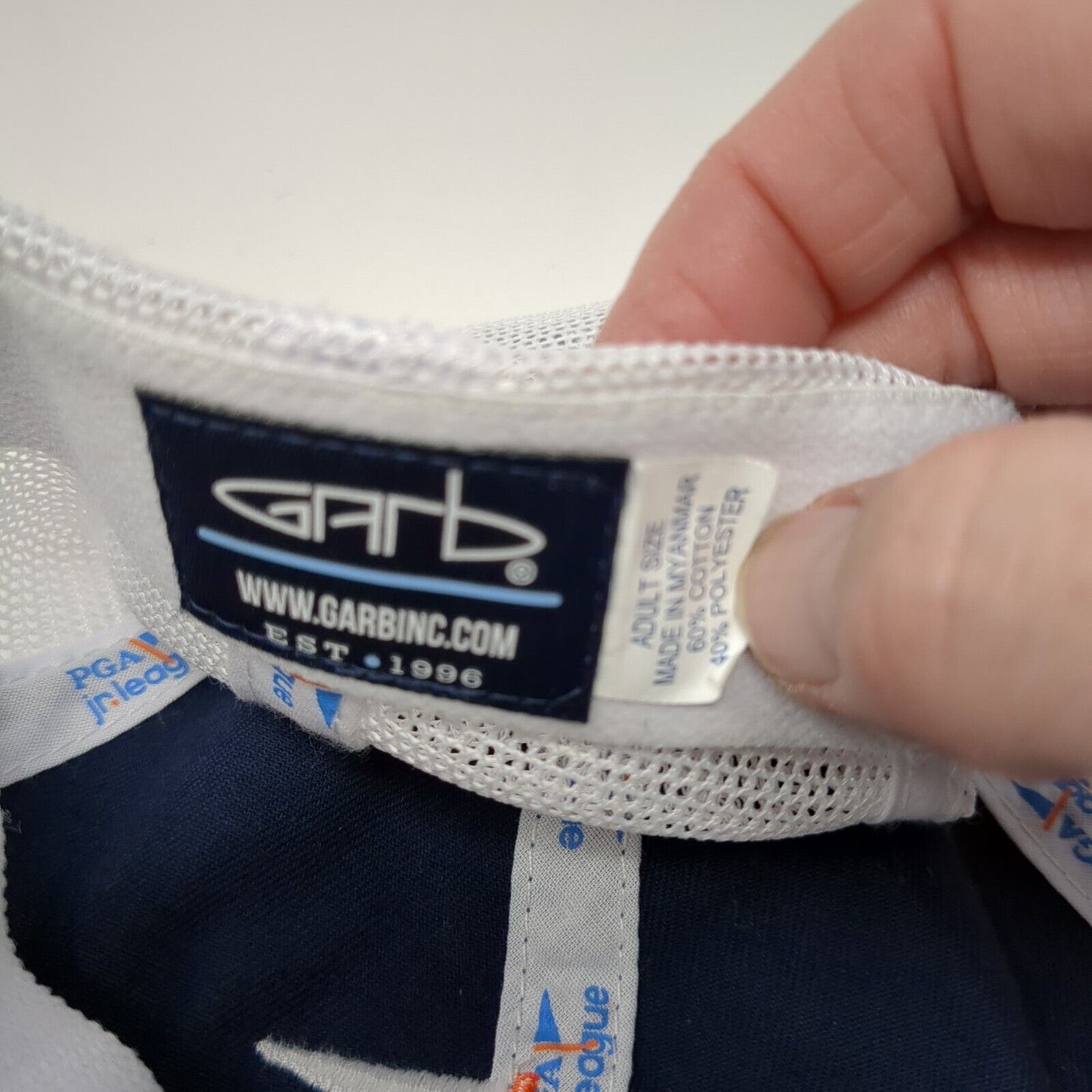 PGA Jr. League Snapback Trucker Hat Blue OS Adjustable Embroidered Mesh Back