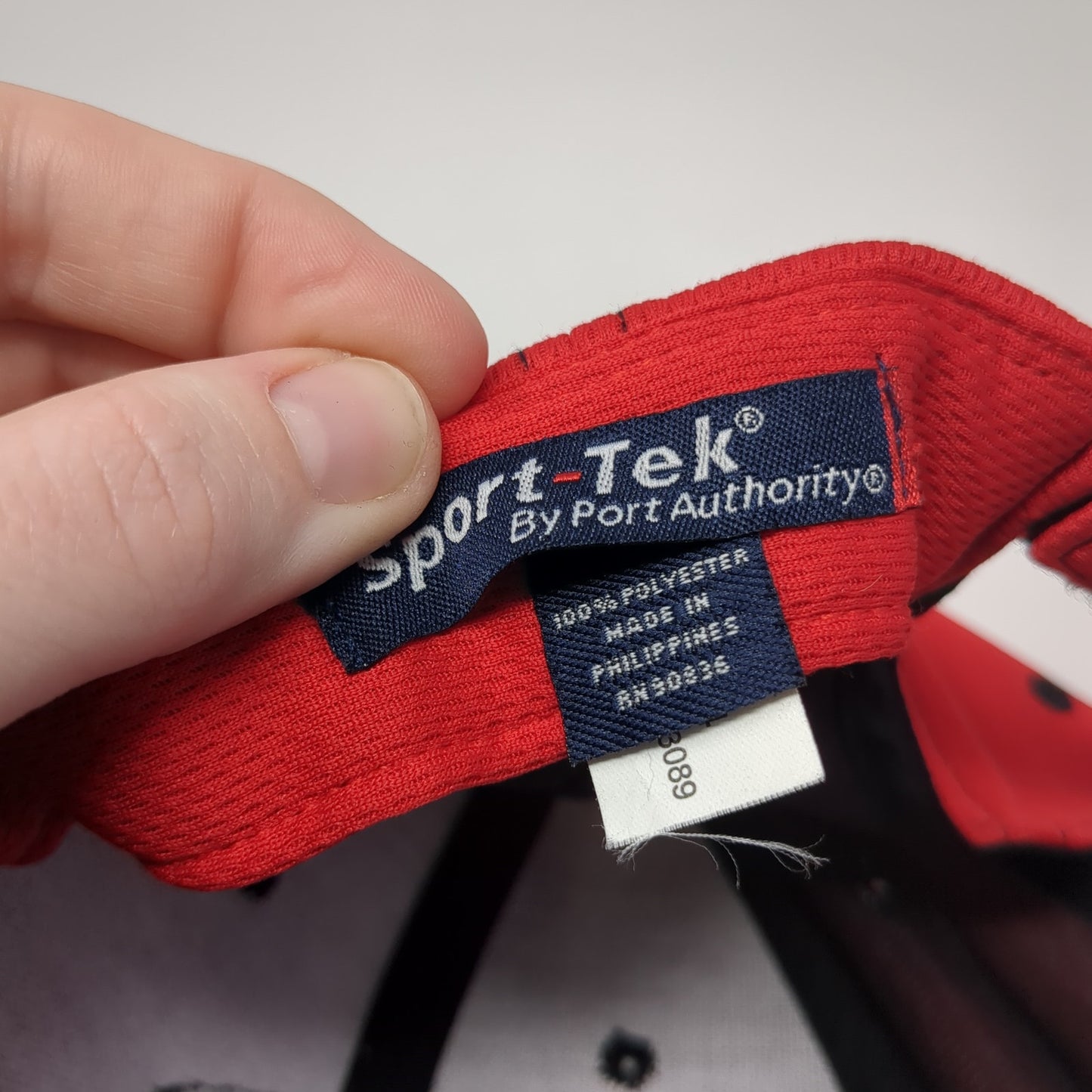 Sport-Tek By Port Authority Strapback Hat Red One Size Embroidered Logo