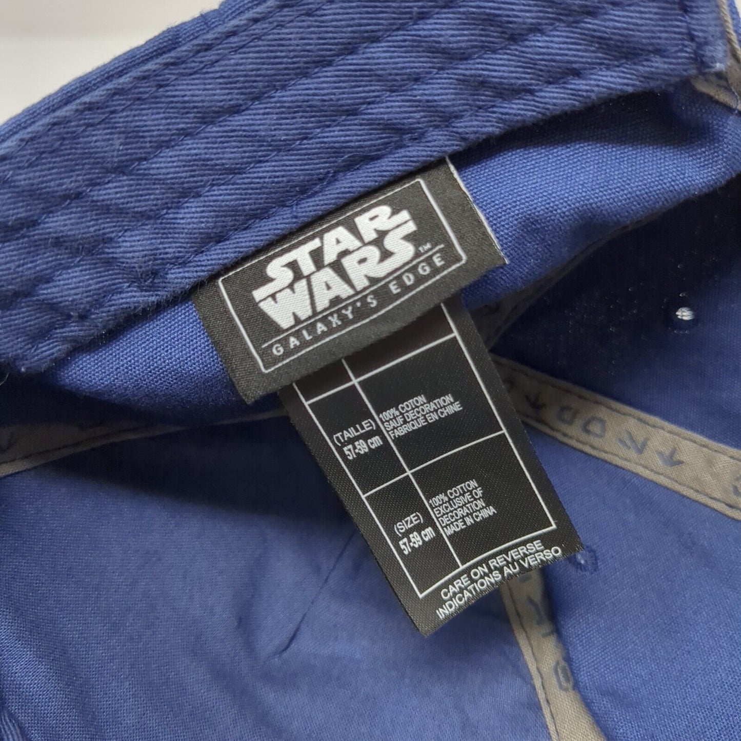 Star Wars Galaxy's Edge Strapback Hat Blue 57-59cm Adjustable Embroidered Cotton