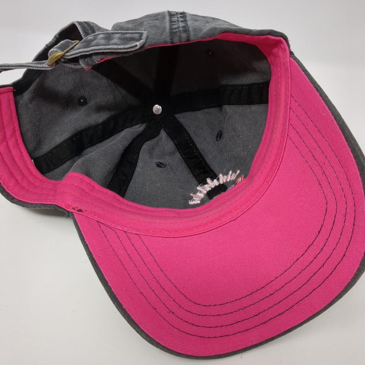 Vacay Babe Slideback Hat Gray One Size Adjustable Embroidered Vented Holes
