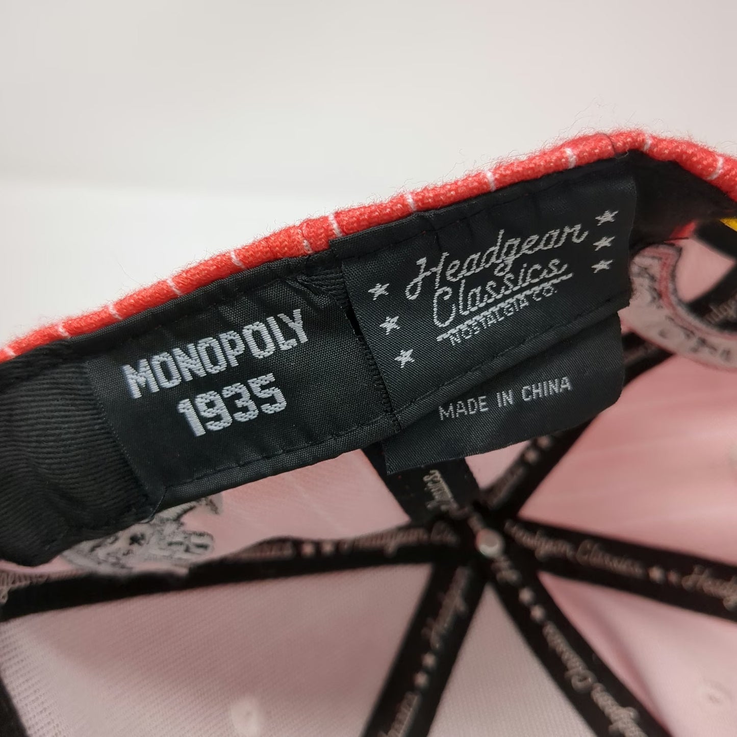 Headgear Classics Snapback Red One Size Monopoly Pinstripe Graphic Brim hat