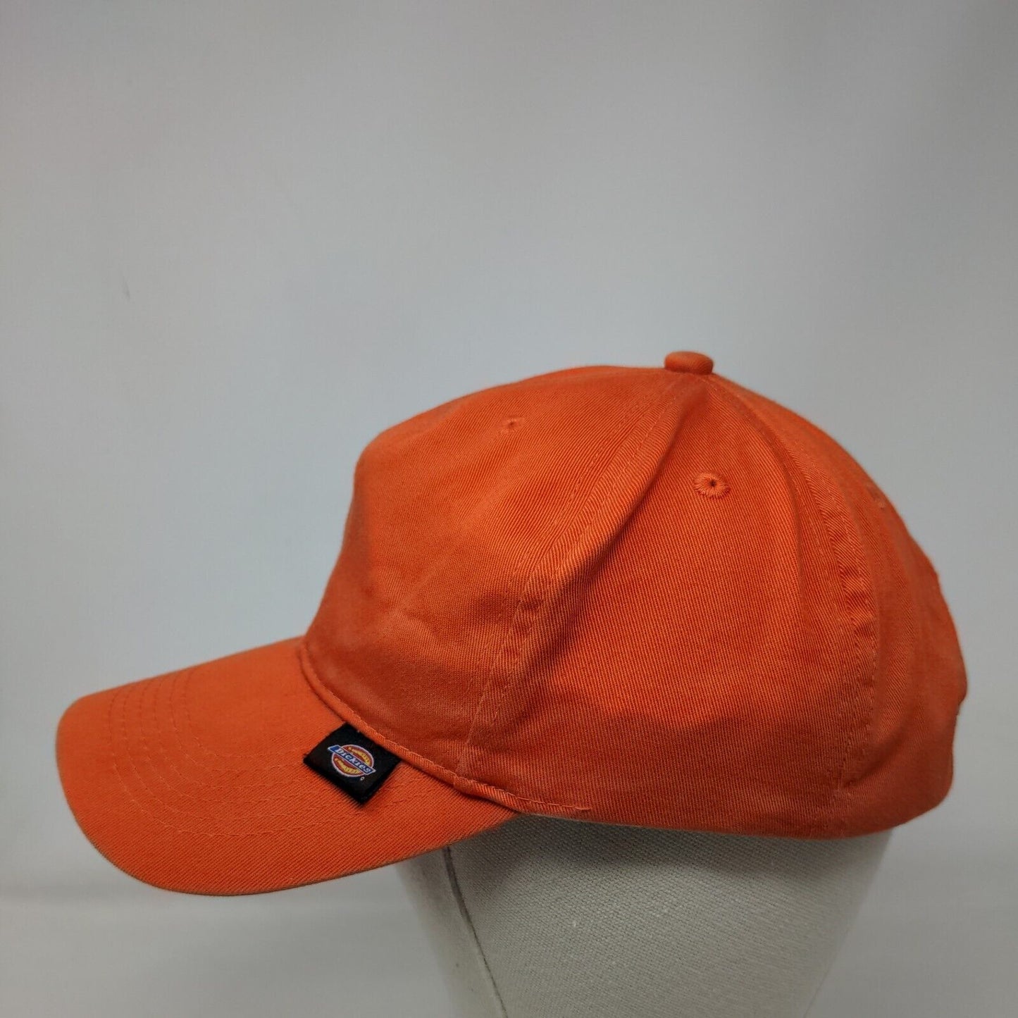 Dickies Strapback Hat Orange One Size Adjustable Solid 6 Panel Vent Holes