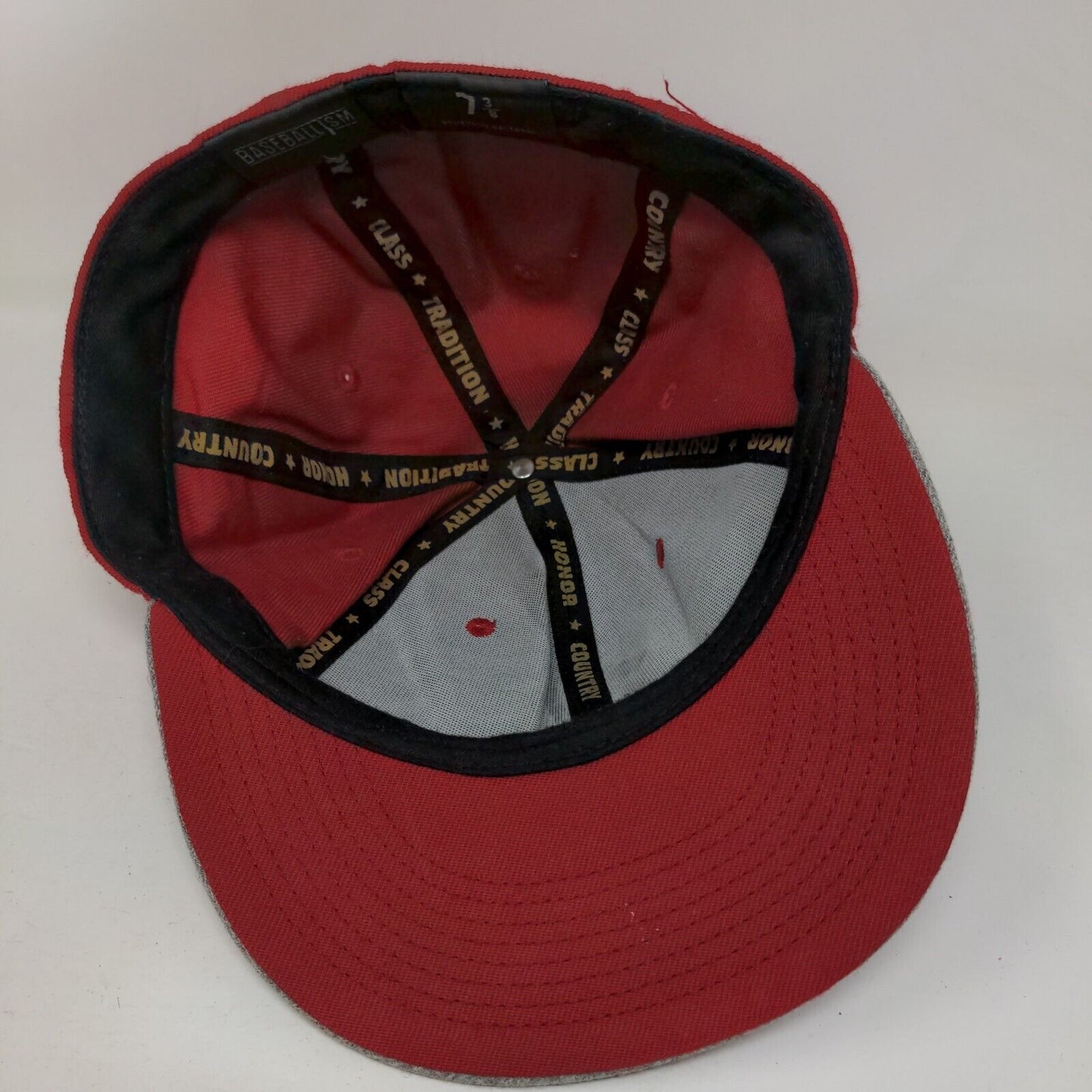 Baseballism Fitted Hat Red Size 7 3/8 Embroidered Patriotic Vented Holes