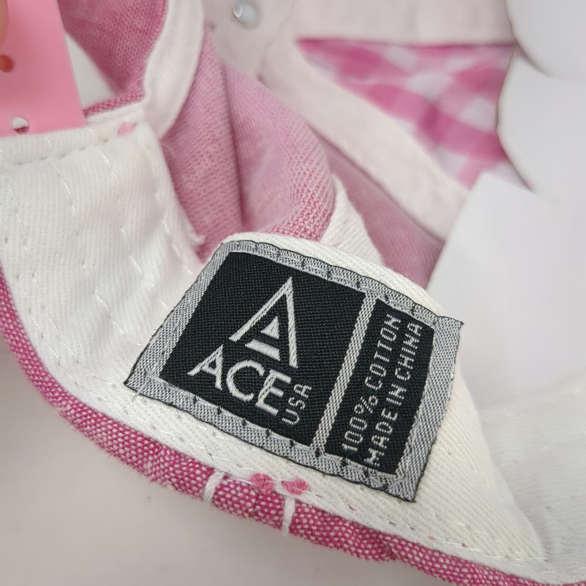 ACE USA Snapback Hat Pink One Size Bryce Canyon Utah Gingham Underbrim Cotton