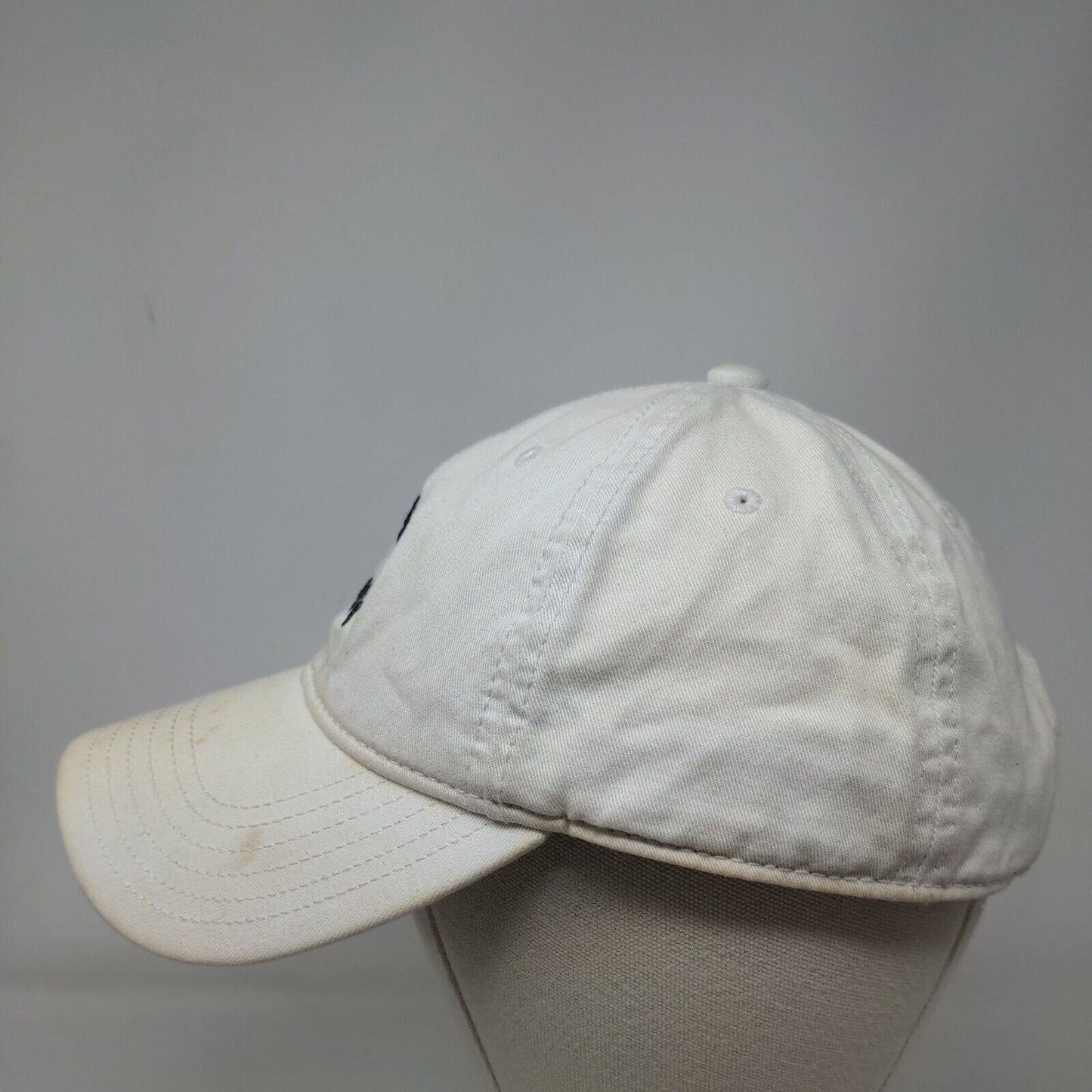 Adidas Slideback Hat White OSFM Adjustable Embroidered Vented Holes 6 Panel