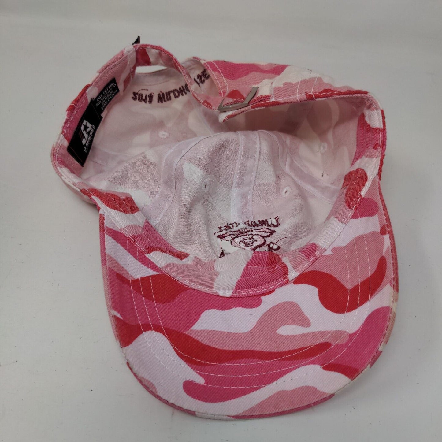 Amourettes De Cochon Slideback Hat Pink Camouflage OSFA Adjustable J. America