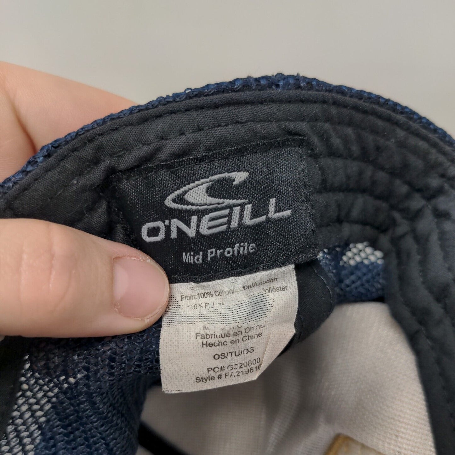 O'Neill Since 1952 Snapback Trucker Hat Blue One Size Mid Profile Mesh Back Rope