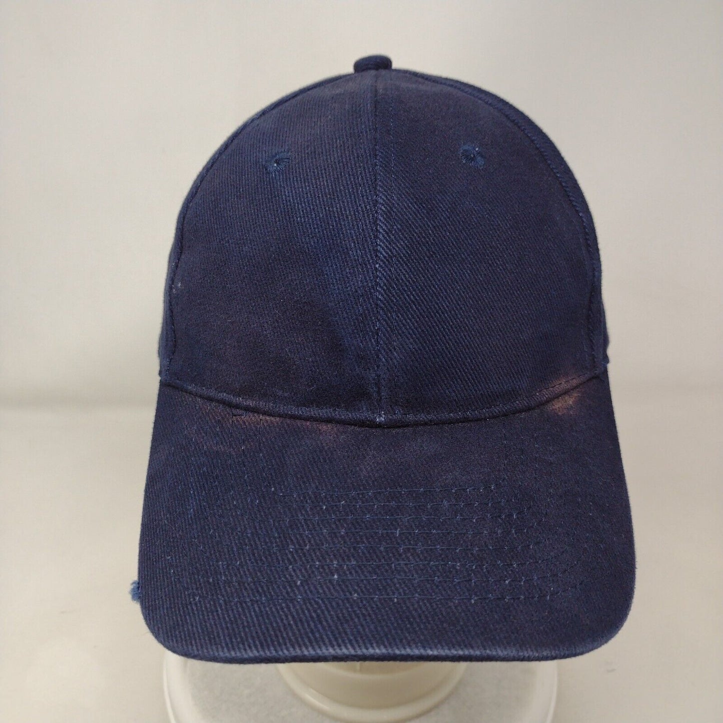 Basic Editions Slideback Hat Blue OSFM Adjustable Solid Blank 6 Panel