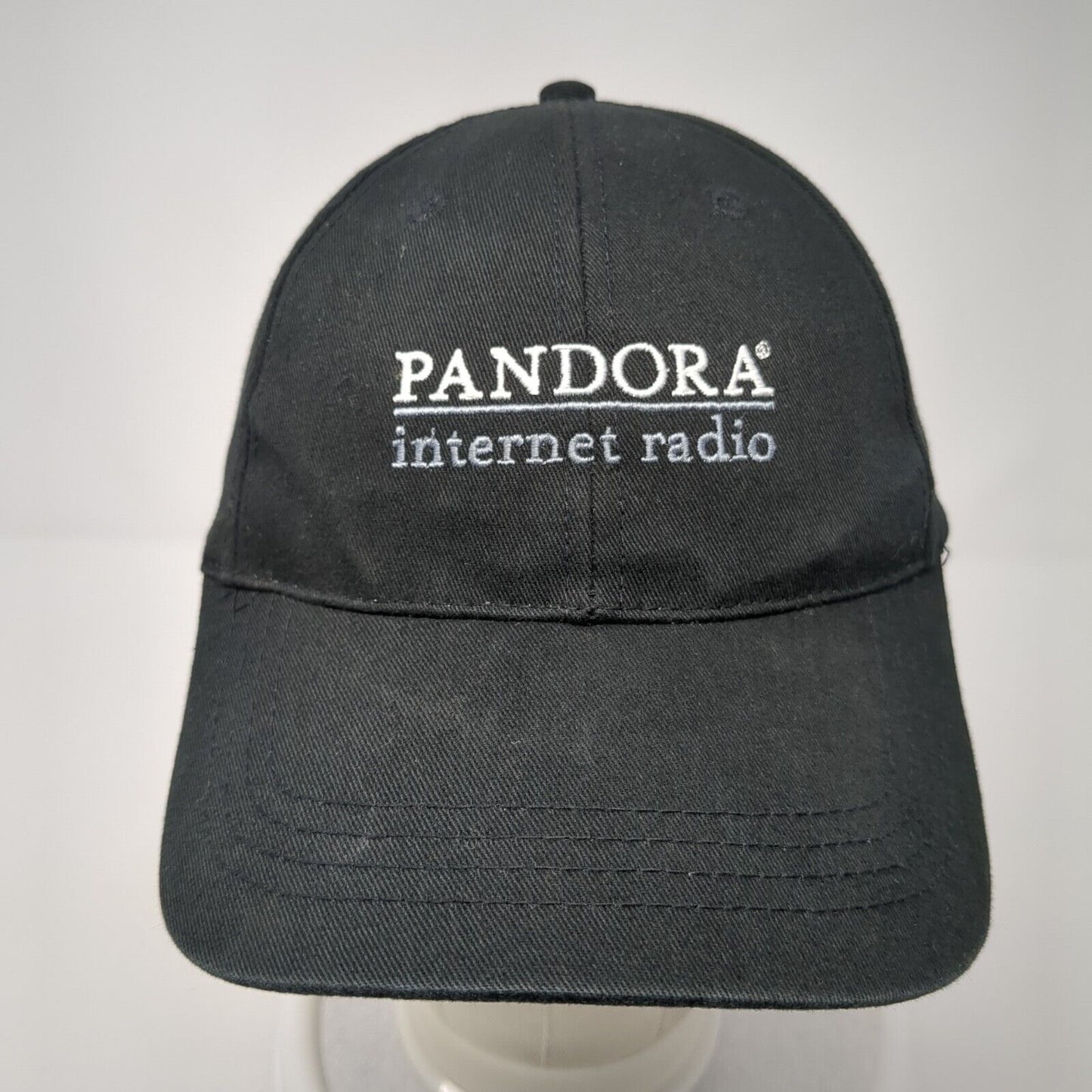 Pandora Internet Radio Slideback Hat Black OS Adjustable Embroidered Cotton