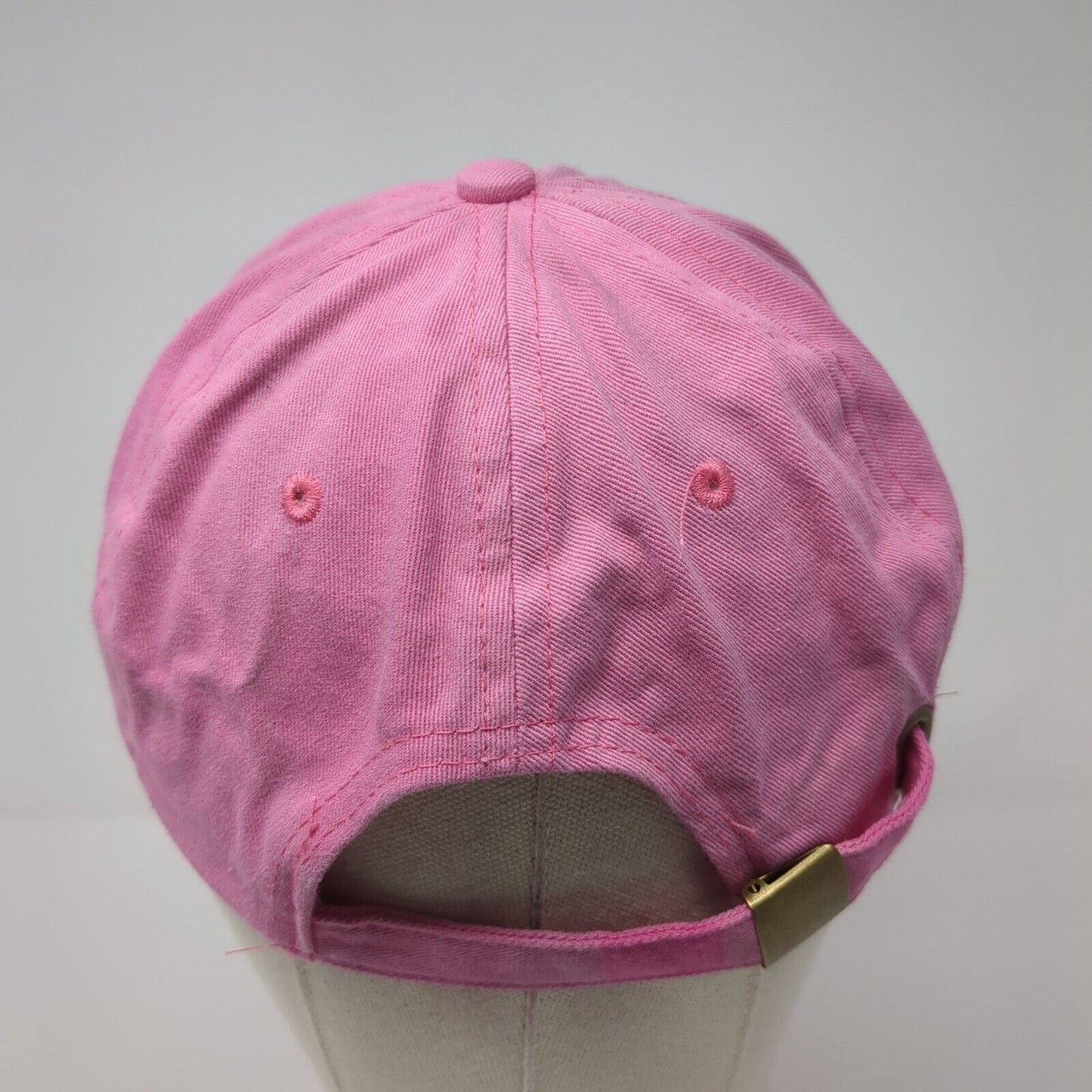 Monogram Slideback Hat Pink One Size Adjustable Embroidered 6 Panel