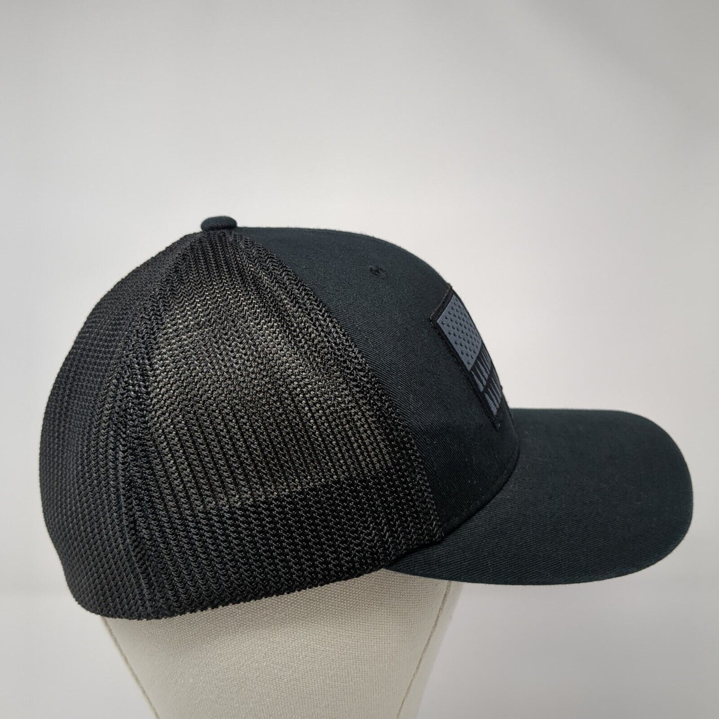 American Trees Flag Unisex Fitted Trucker Hat Black L/XL Mesh Back Columbia