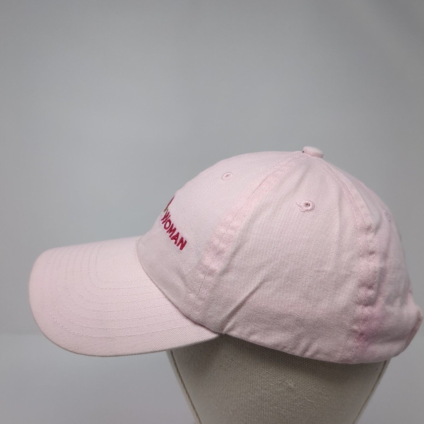 Healthy Woman Slideback Hat Pink One Size Solid Adjustable Embroidered