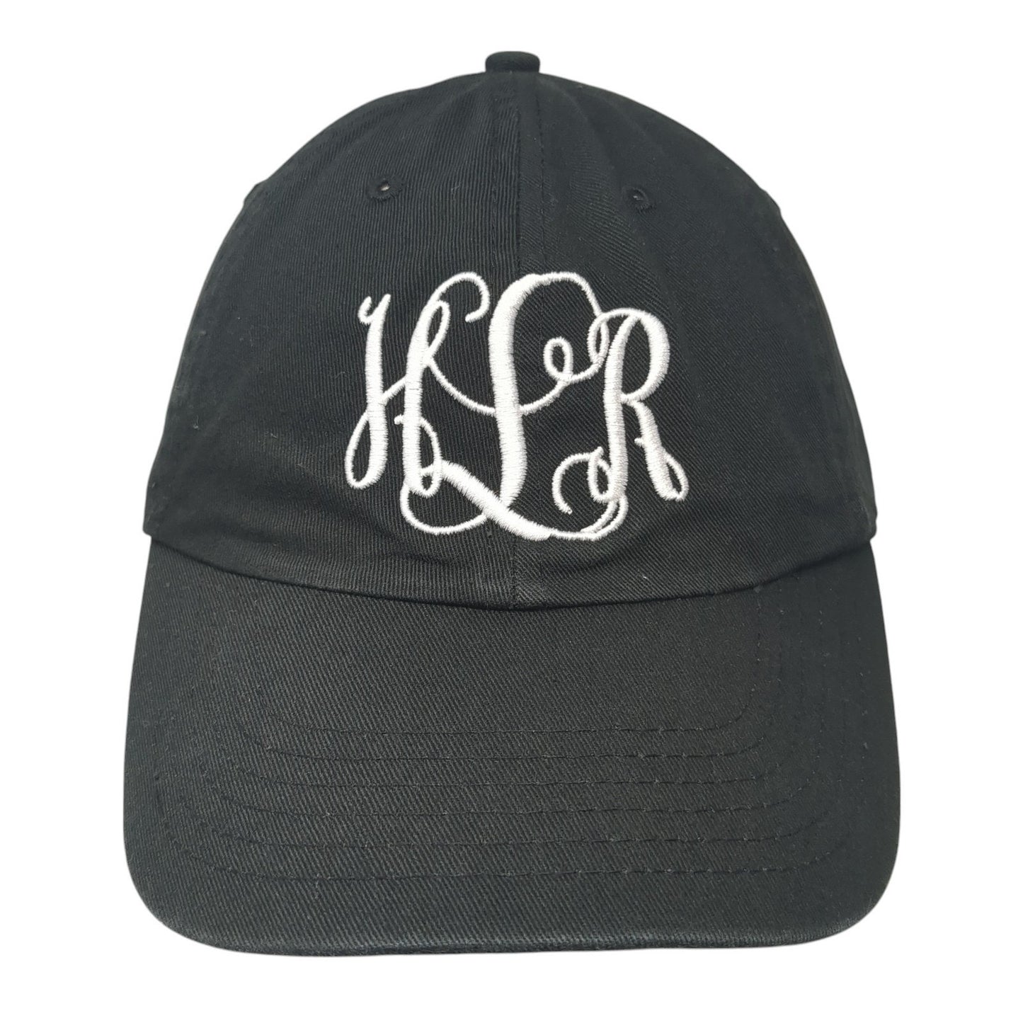 Monogram Slideback Hat Black One Size Adjustable The Turnip Seed Co