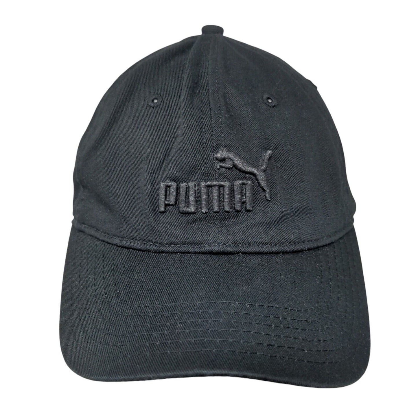 PUMA Slideback Hat Black One Size Adjustable Embroidered Logo 6 Panel