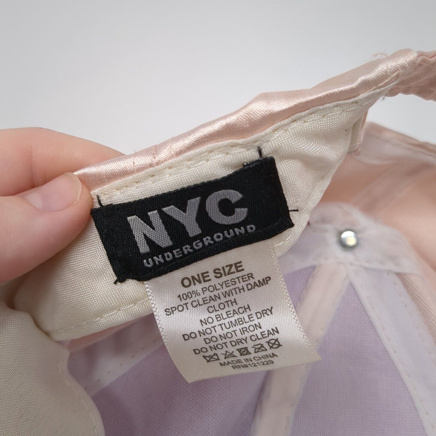 NYC Underground Slideback Hat Pink One Size Adjustable 6 Panel Blank Polyester