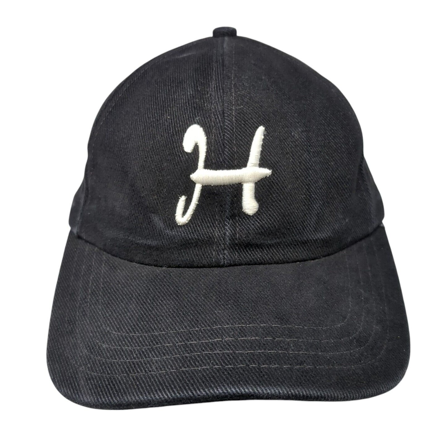 H Mission Valley Slideback Hat Black One Size Adjustable Leather Strap