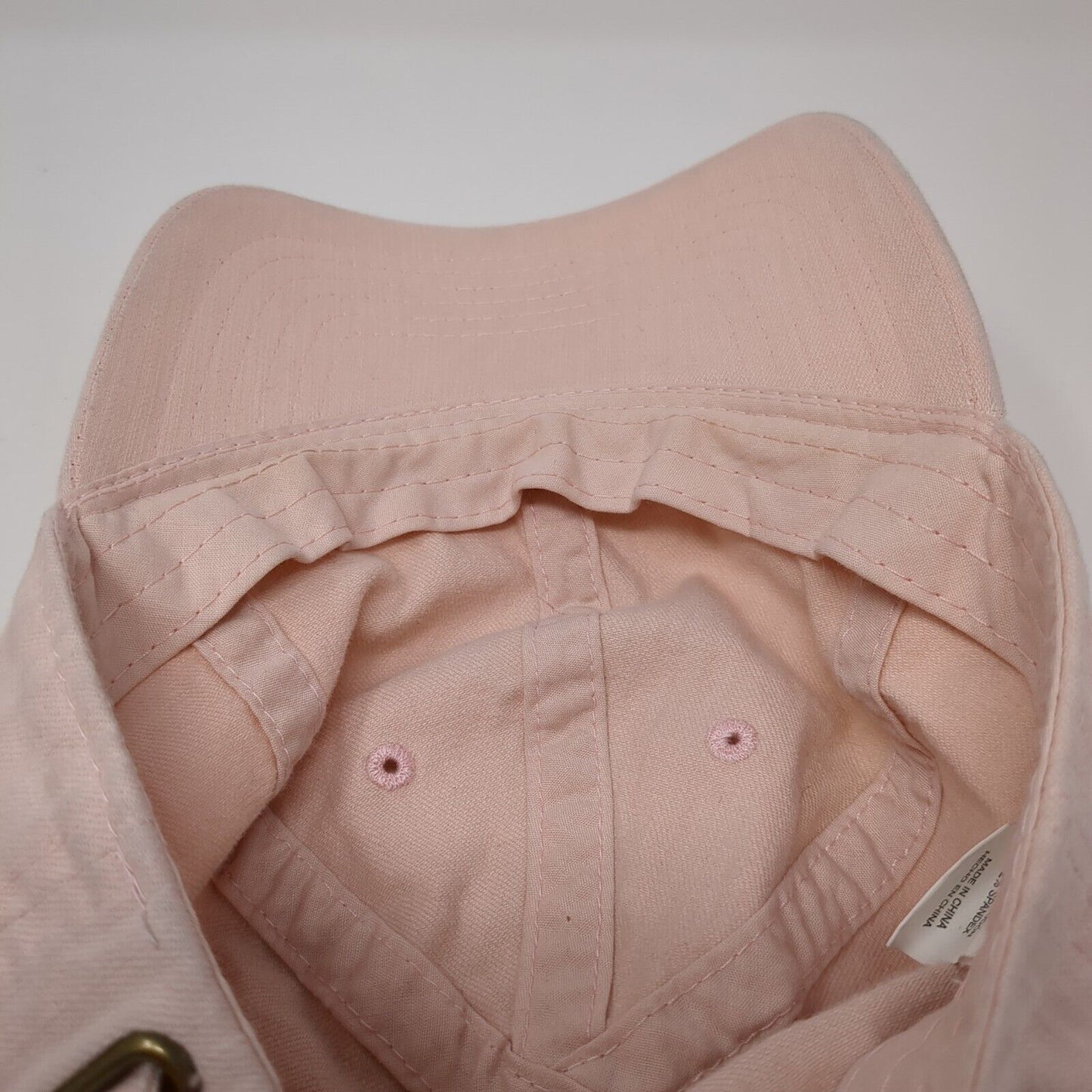 Unbranded Slideback Hat Pink One Size Adjustable Vented Holes 6 Panel Blank
