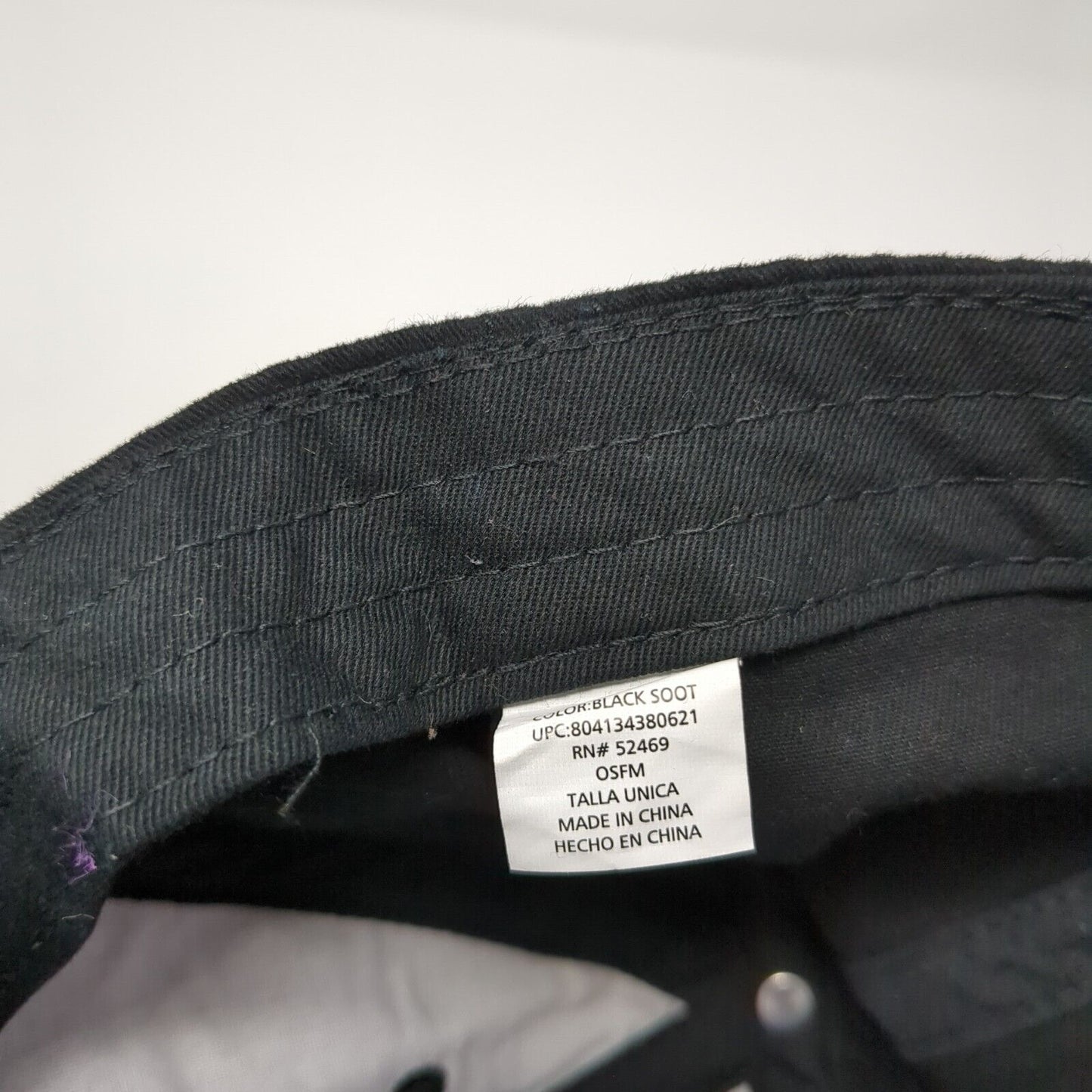 Unbranded Slideback Hat Black One Size Adjustable Vented Holes 6 Panel Blank
