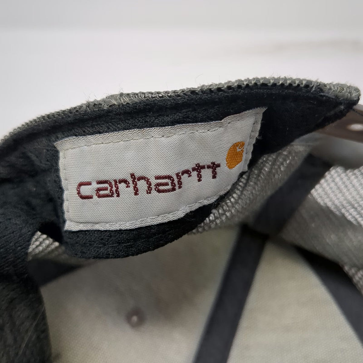 Carhartt Trucker Hat Gray One Size Snapback Mesh Logo Canvas Work Hat