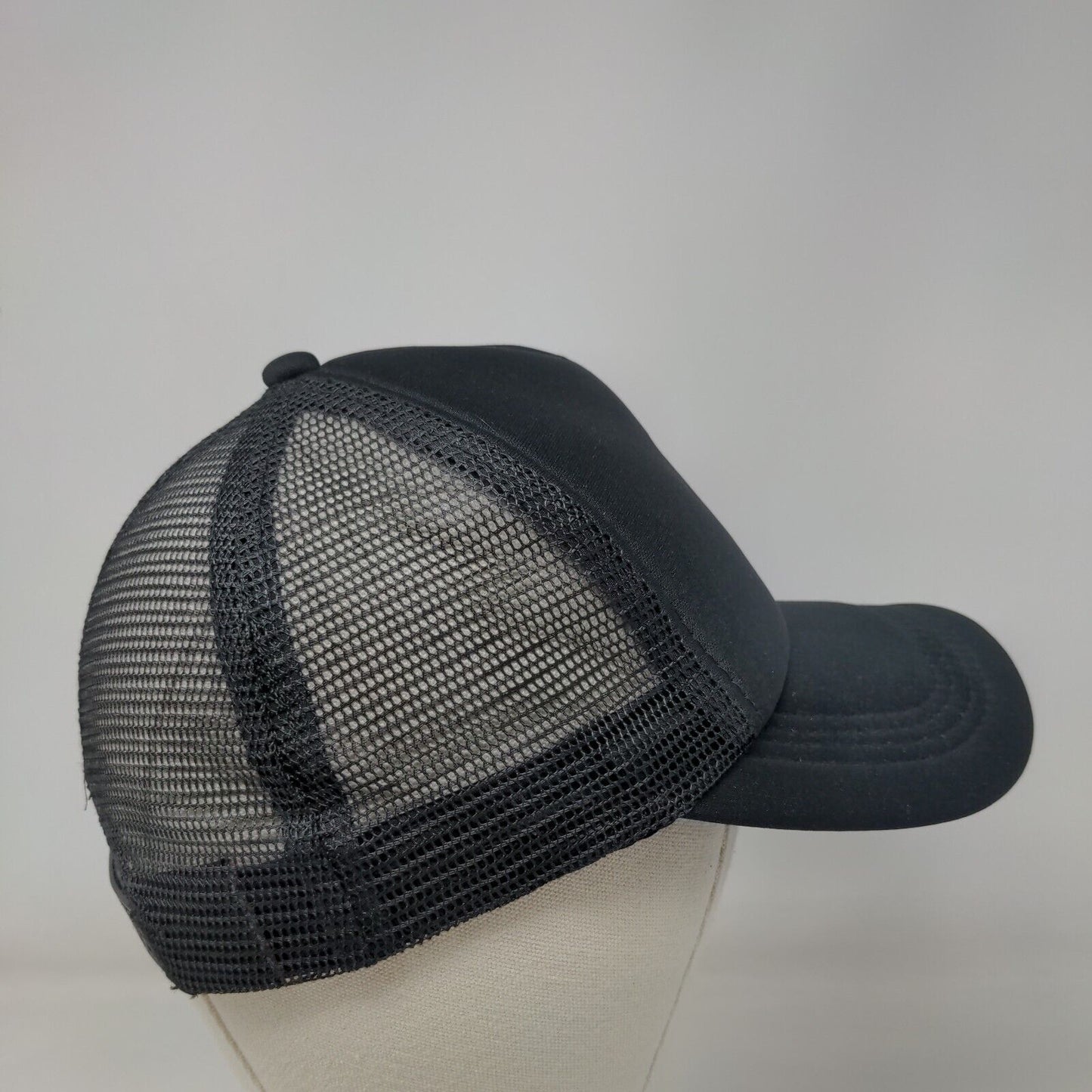 Bear Skull Snapback Mesh Back Trucker Hat Black One Size Adjustable