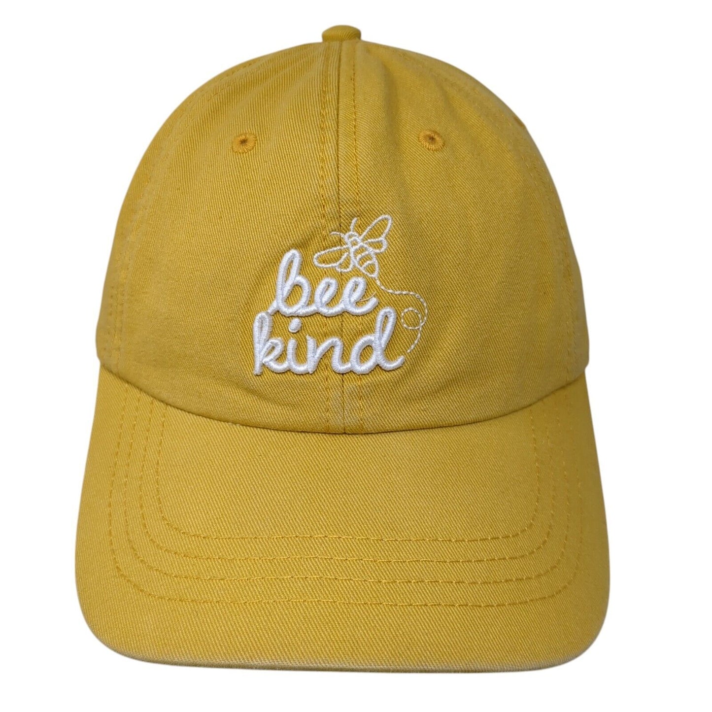 Bee Kind Slideback Hat Yellow OS Adjustable Embroidered 6 Panel State of Mind