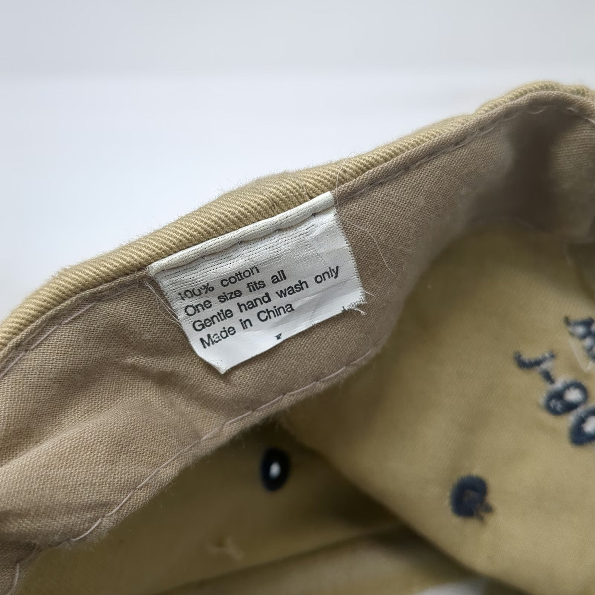 US Navy Let The Journey Begin Snapback Hat Beige Blue One Size Recruitment Logo