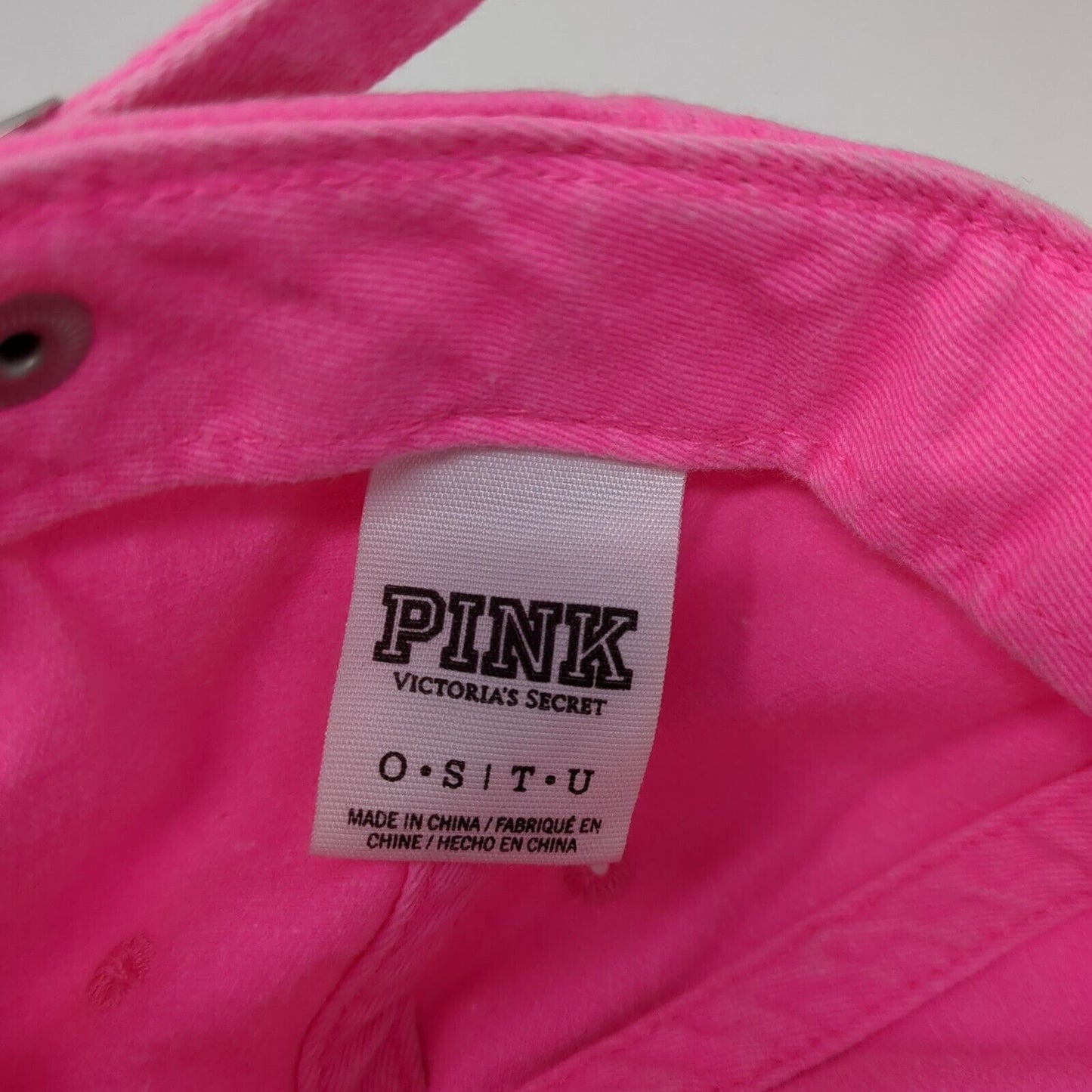 PINK NATION Slideback Hat Pink One Size Adjustable Embroidered Victoria's Secret