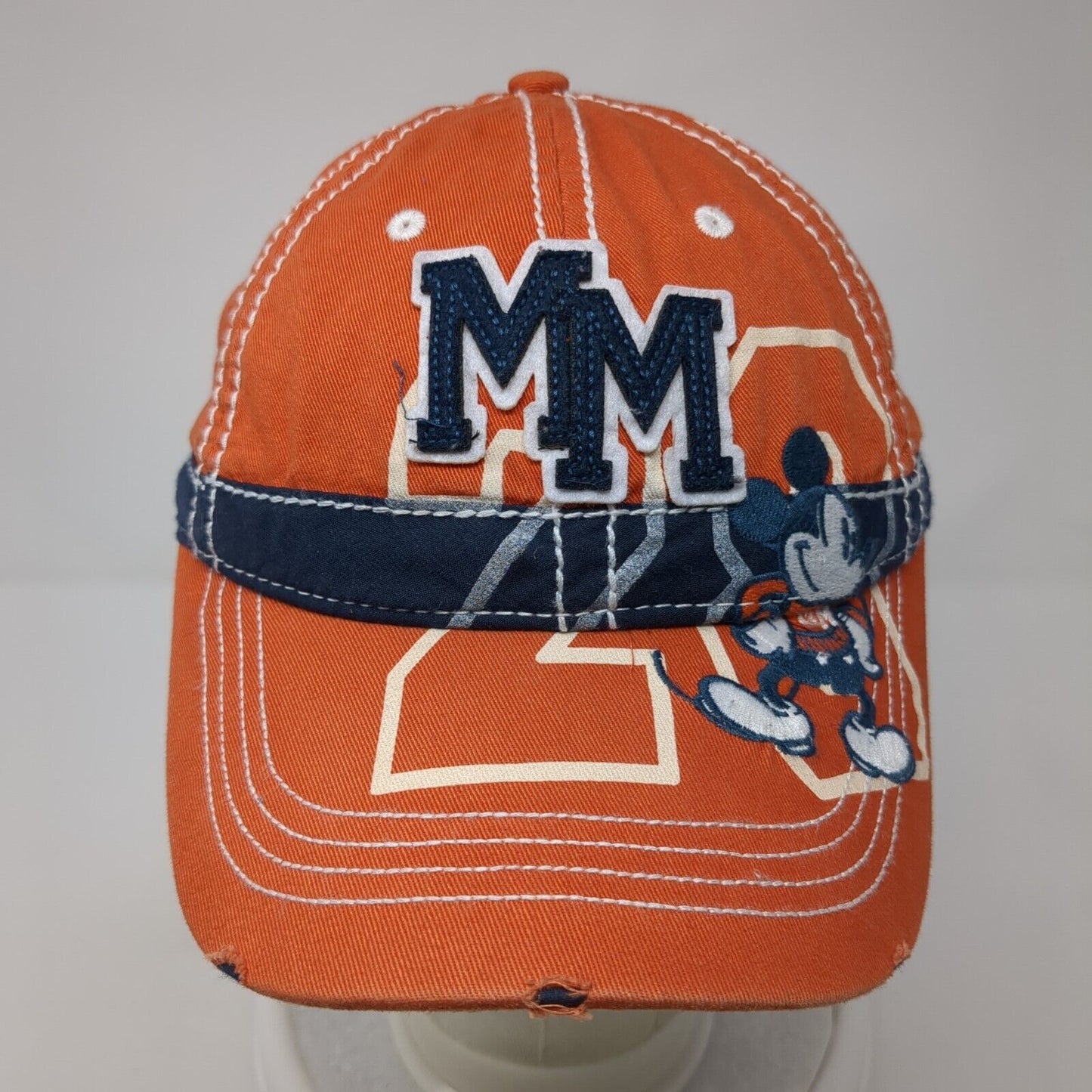 Mickey Mouse Slideback Hat Orange One Size Adjustable Embroidered
