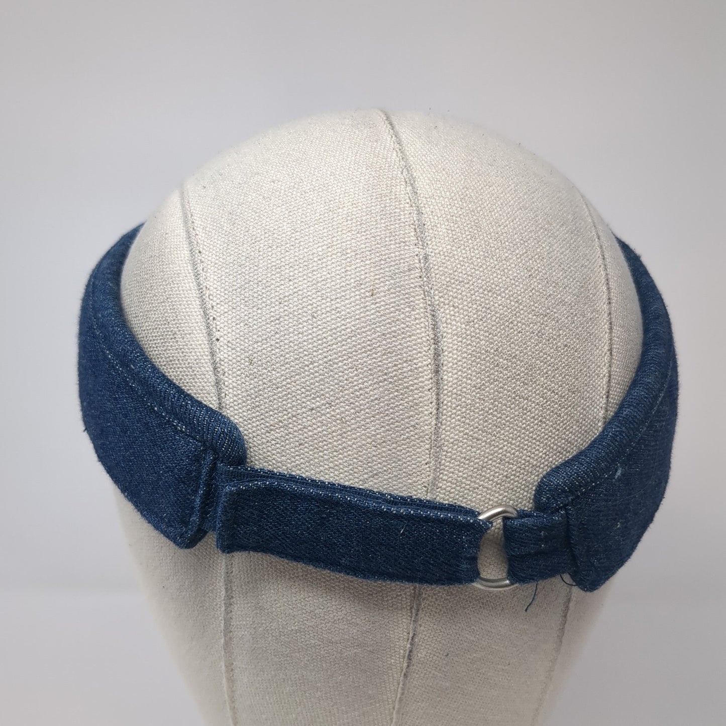 Unbranded Strapback Sun Visor Hat Blue One Size Adjustable Denim Blank
